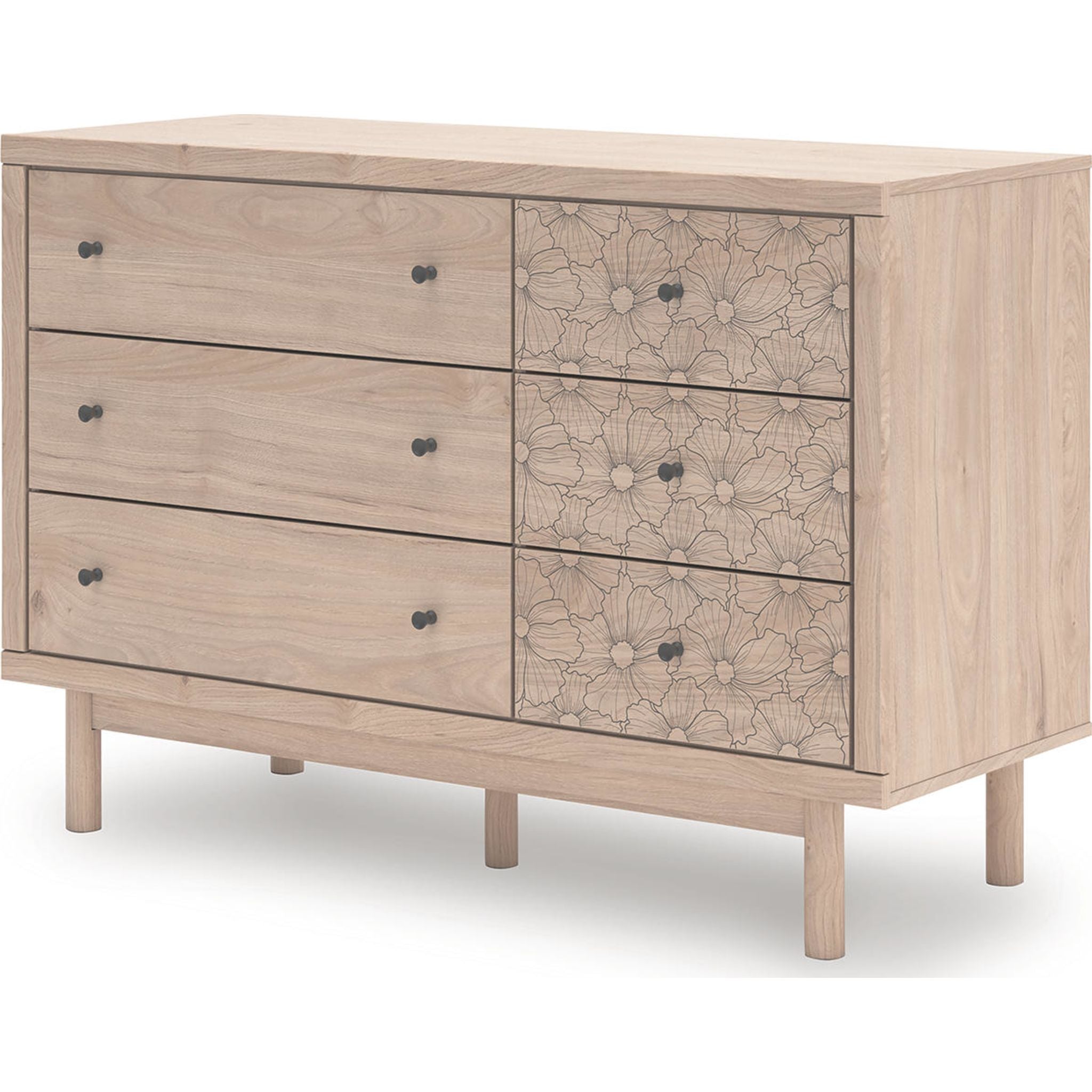 Arloster Dresser in Tan - Modern Wooden Chest of Drawers for Bedroom & Closet Storage Organization