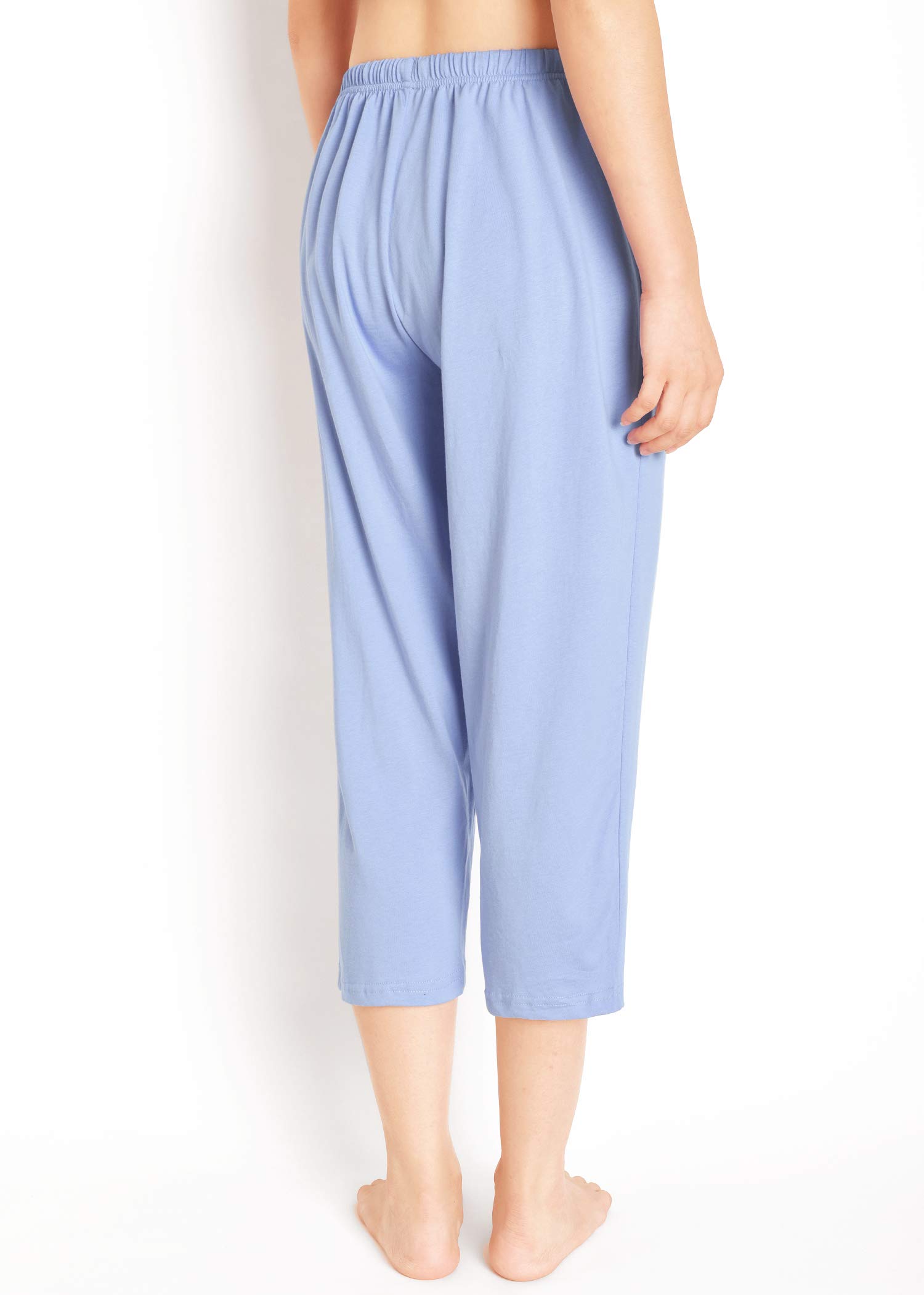 Latuza Women's Cotton Capri Pants for Sleep & Lounge - Soft Stretchy Comfortable Sleepwear for Nightwear, Yoga & Relaxation at Home