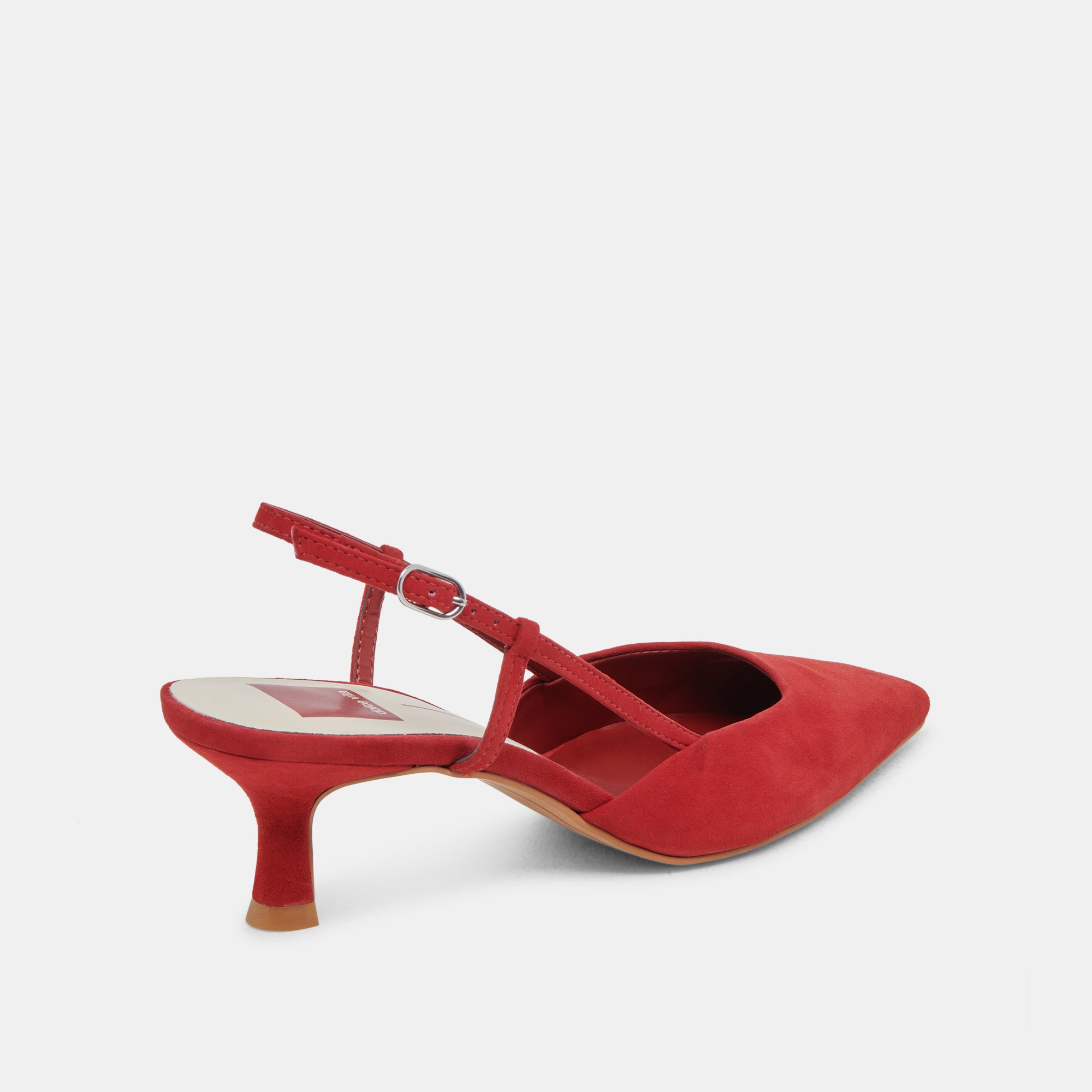ODELA Women's Wide Heel Shoes - Crimson Suede Pumps for Comfort & Style | Perfect for Office, Parties & Evening Events