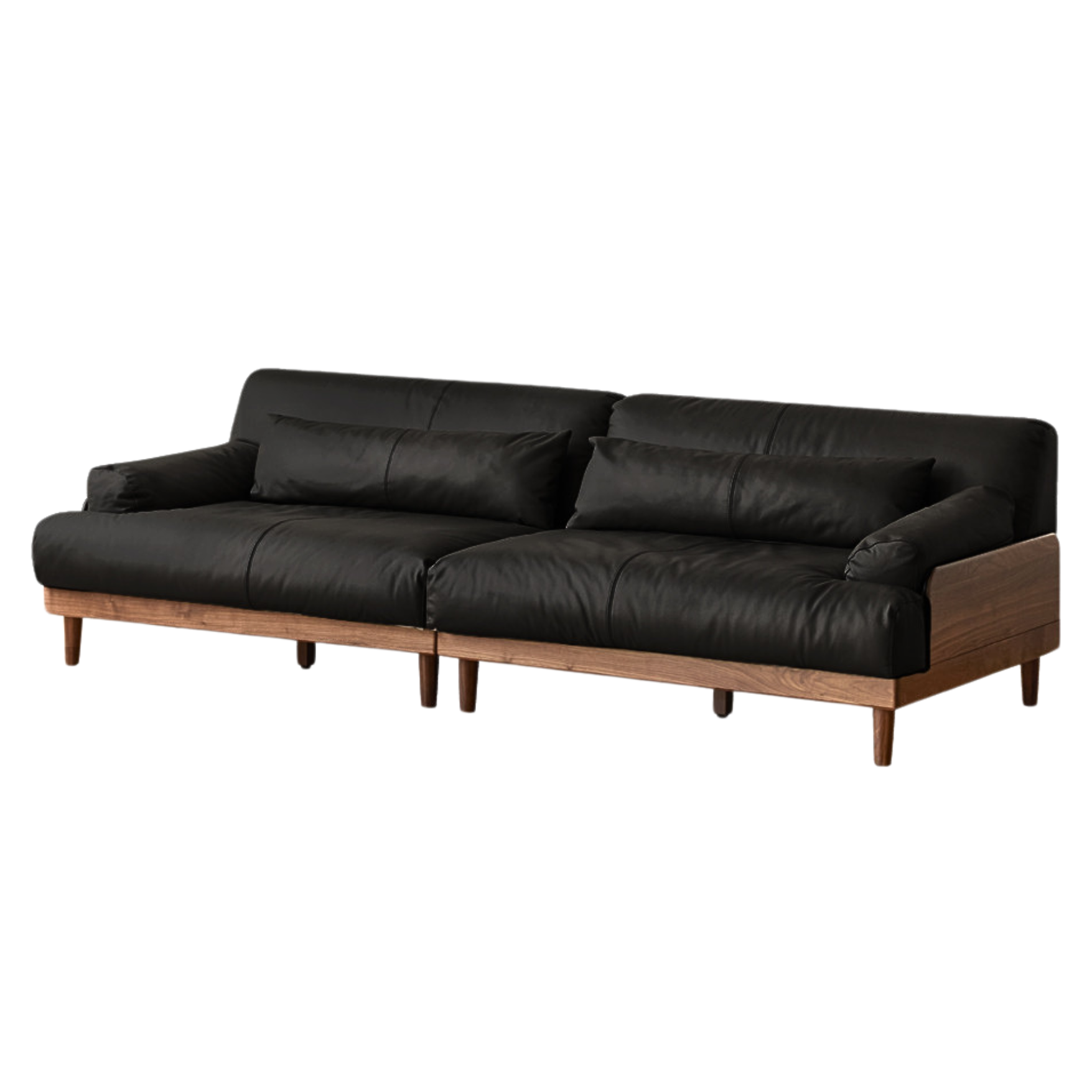 100x40.1x29.9 inch/ 254x102x76 cm / Rich dark walnut color/ Black Walnut sofa black