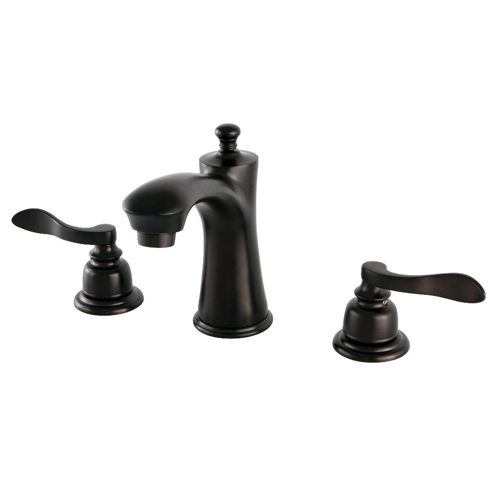 Kingston Brass KB7965NFL 8-Inch Widespread Bathroom Faucet - Modern Matte Black Finish for Vanity Sinks, Perfect for Home & Hotel Bathroom Renovations