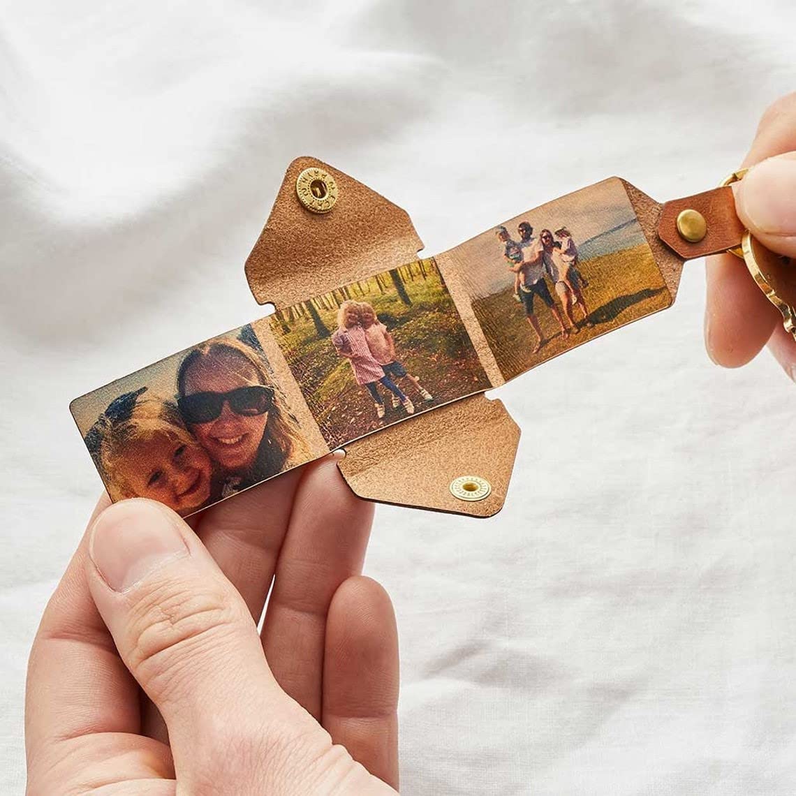 Personalized Leather Keychain with Custom Photo & Name Engraving - Handmade Gift for Women & Men - Perfect for Birthdays, Anniversaries & Special Occasions