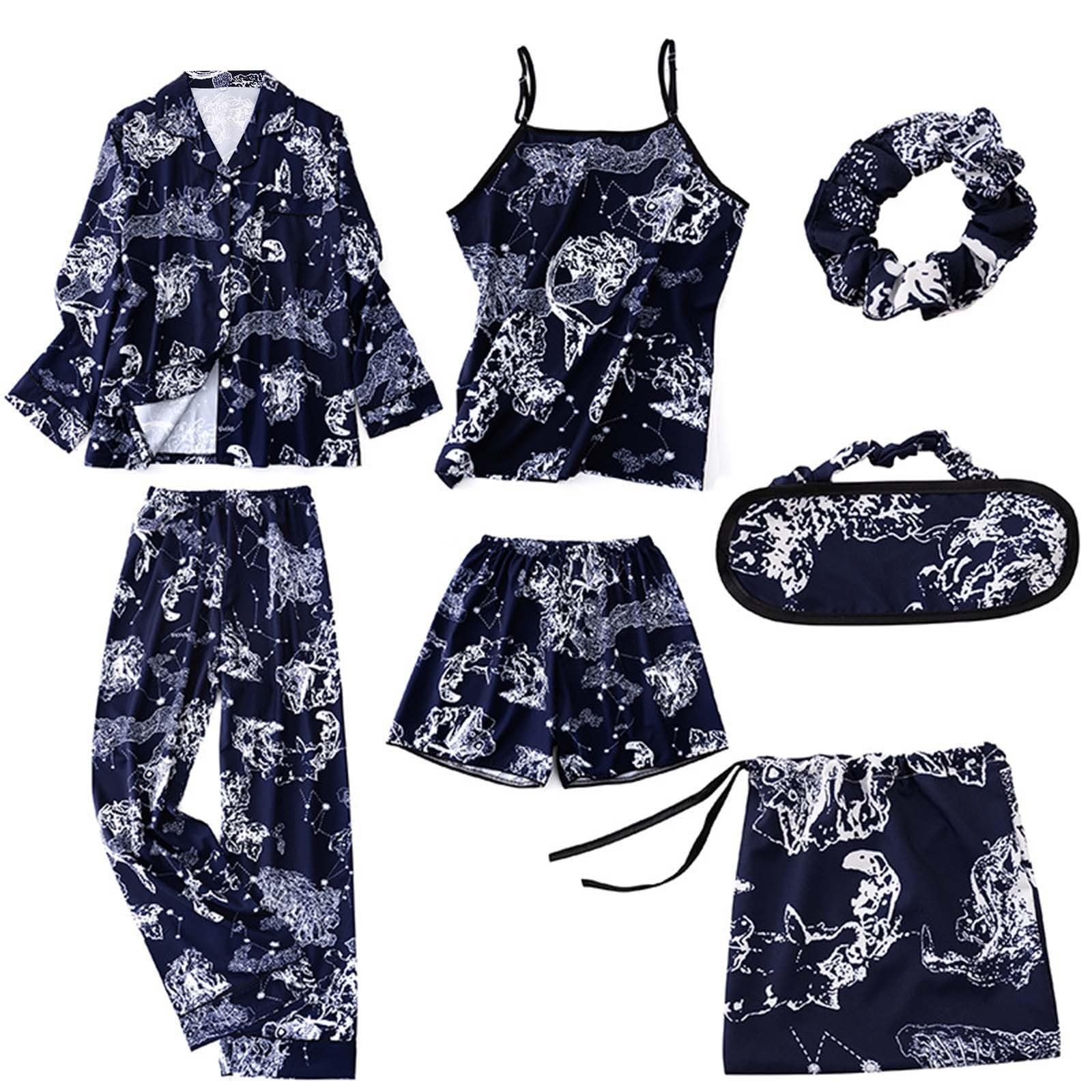 2 Piece Summer Pajama Set for Women - Soft Silk Sleepwear Set, Comfortable Loungewear for Nighttime & Relaxation at Home