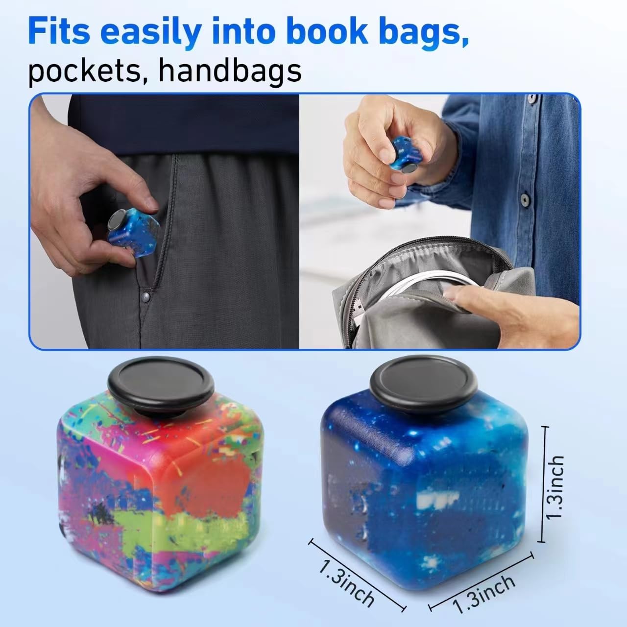 2 Pack BZWIUE Infinity Cube Fidget Toys - Stress Relief Sensory Toys for Kids & Adults with ADHD, Autism, OCD - Anti-Anxiety Cool Gadgets for Focus - Perfect Birthday Gift for Boys, Girls & Adults | Office, School, Travel & Home Use