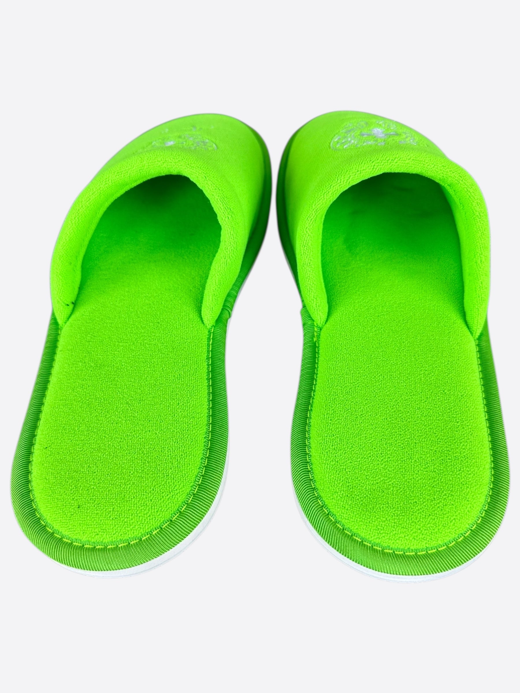 Chrome Hearts Green & White Miami Horseshoe Logo Slippers - Stylish & Comfortable Luxury Slides for Men & Women - Perfect for Home, Beach & Casual Outings