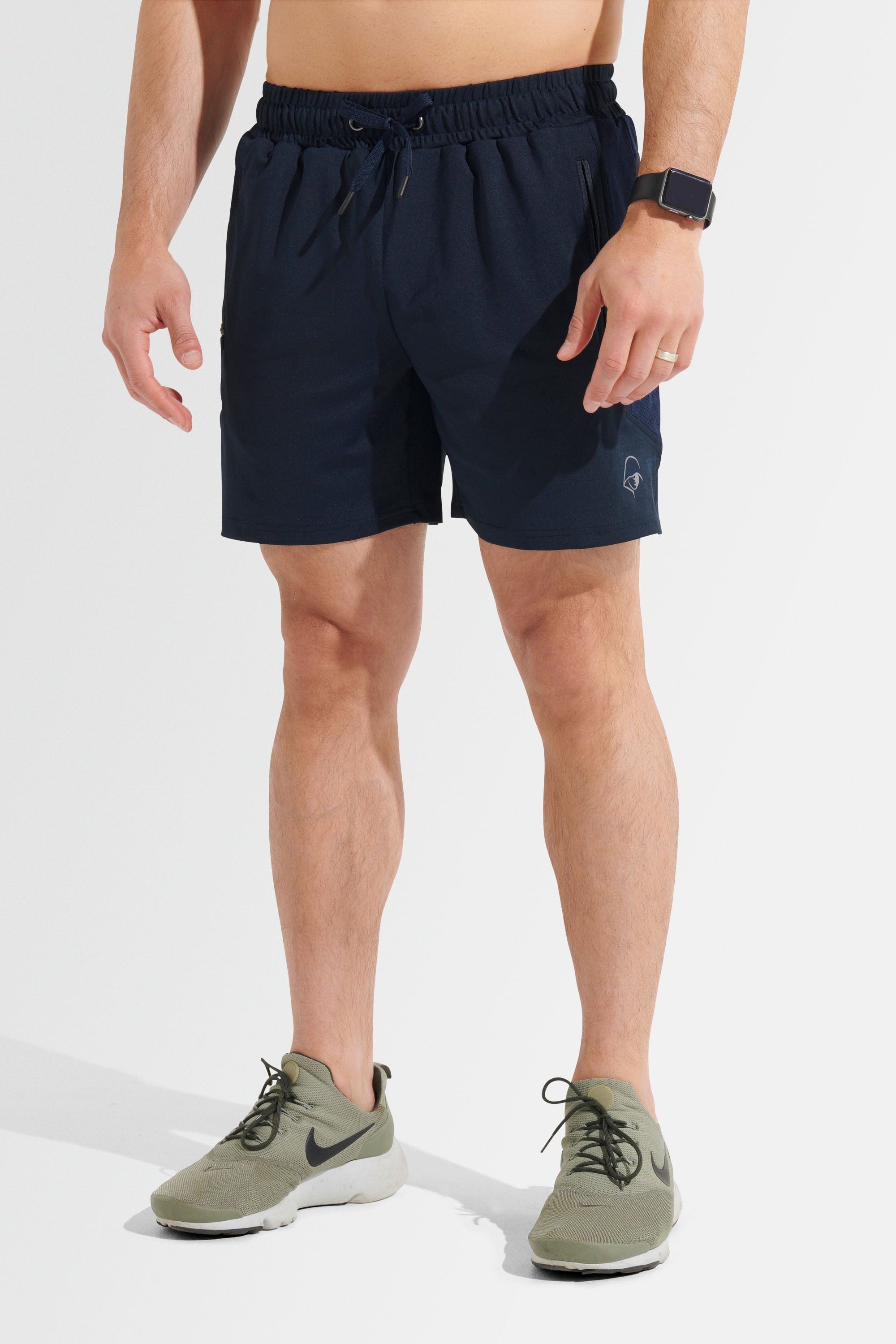 Stylish Navy Blue Intricate Shorts for Men & Women - Perfect for Casual Wear, Summer Outfits, and Beach Vacations