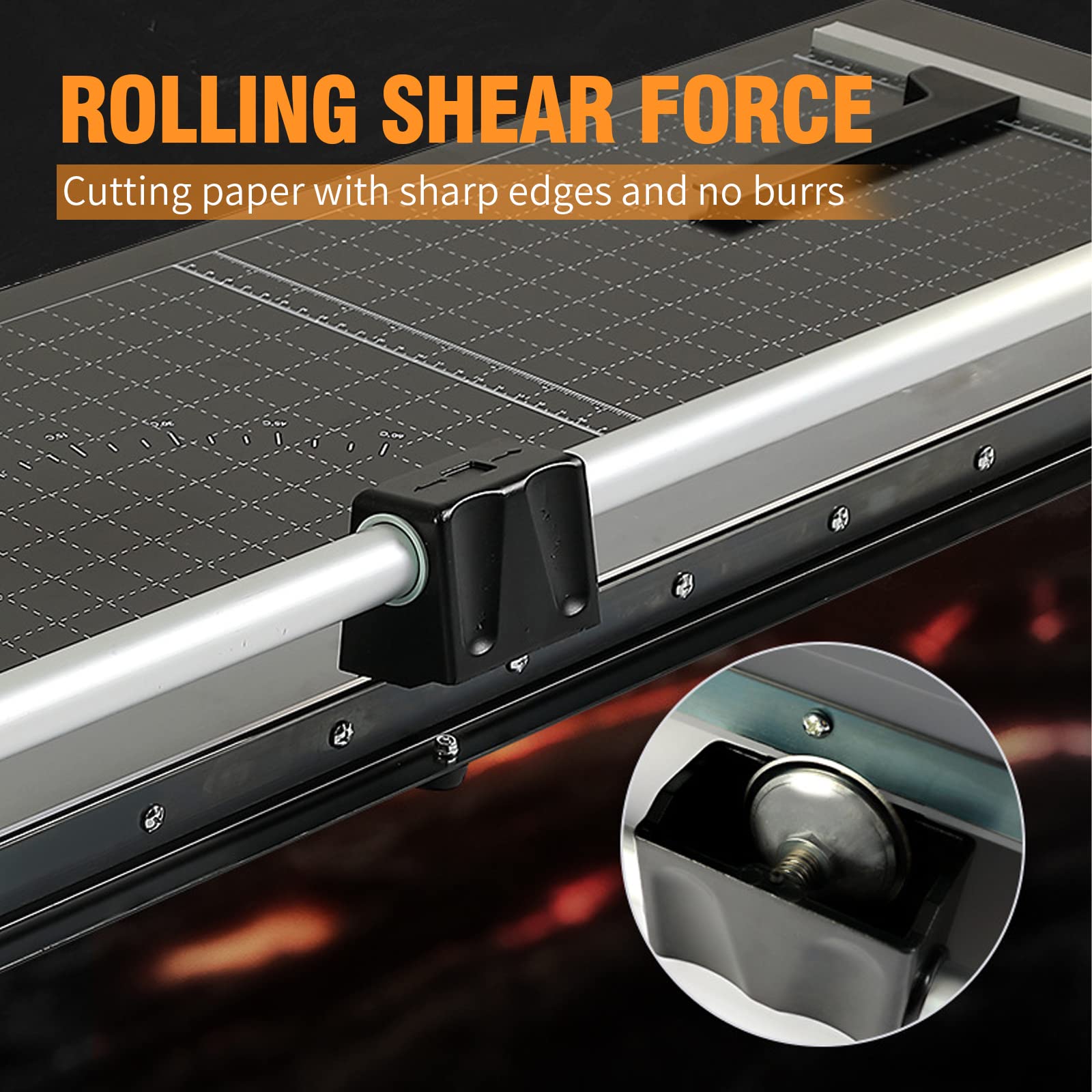 24 Inch Manual Rotary Paper Cutter - Precision Paper Trimmer for Photos, Scrapbooking & Crafting - Sharp Blade for Smooth Cutting - Perfect for DIY Projects, Office & School Use