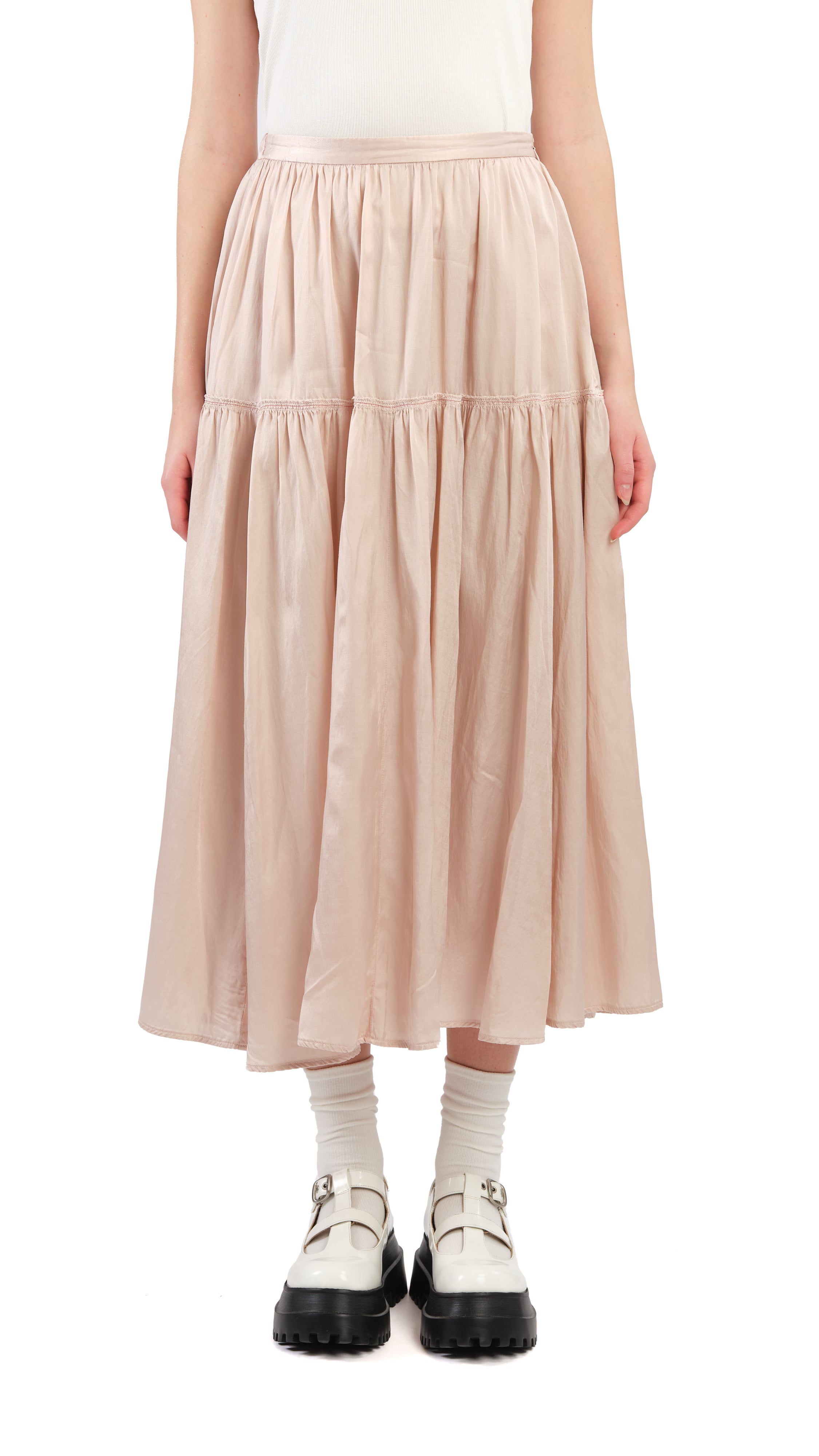 Kurashikizome Gathered Skirt - Traditional Japanese Dyed Floral A-Line Skirt for Women | Perfect for Tea Ceremonies, Summer Outfits & Boho Fashion