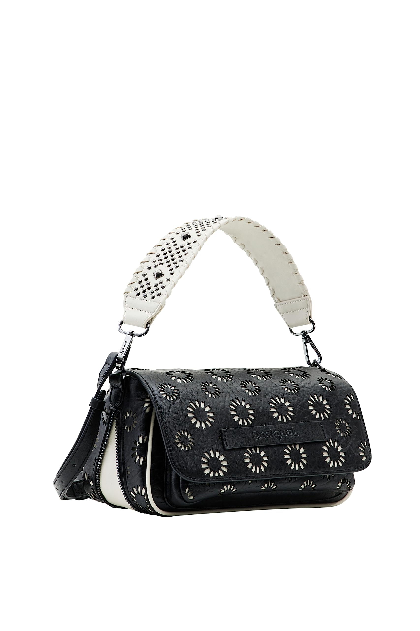 Desigual Women's Midsize Crossbody Bag - Stylish Die-Cut Leather Shoulder Purse for Everyday Use, Travel & Shopping