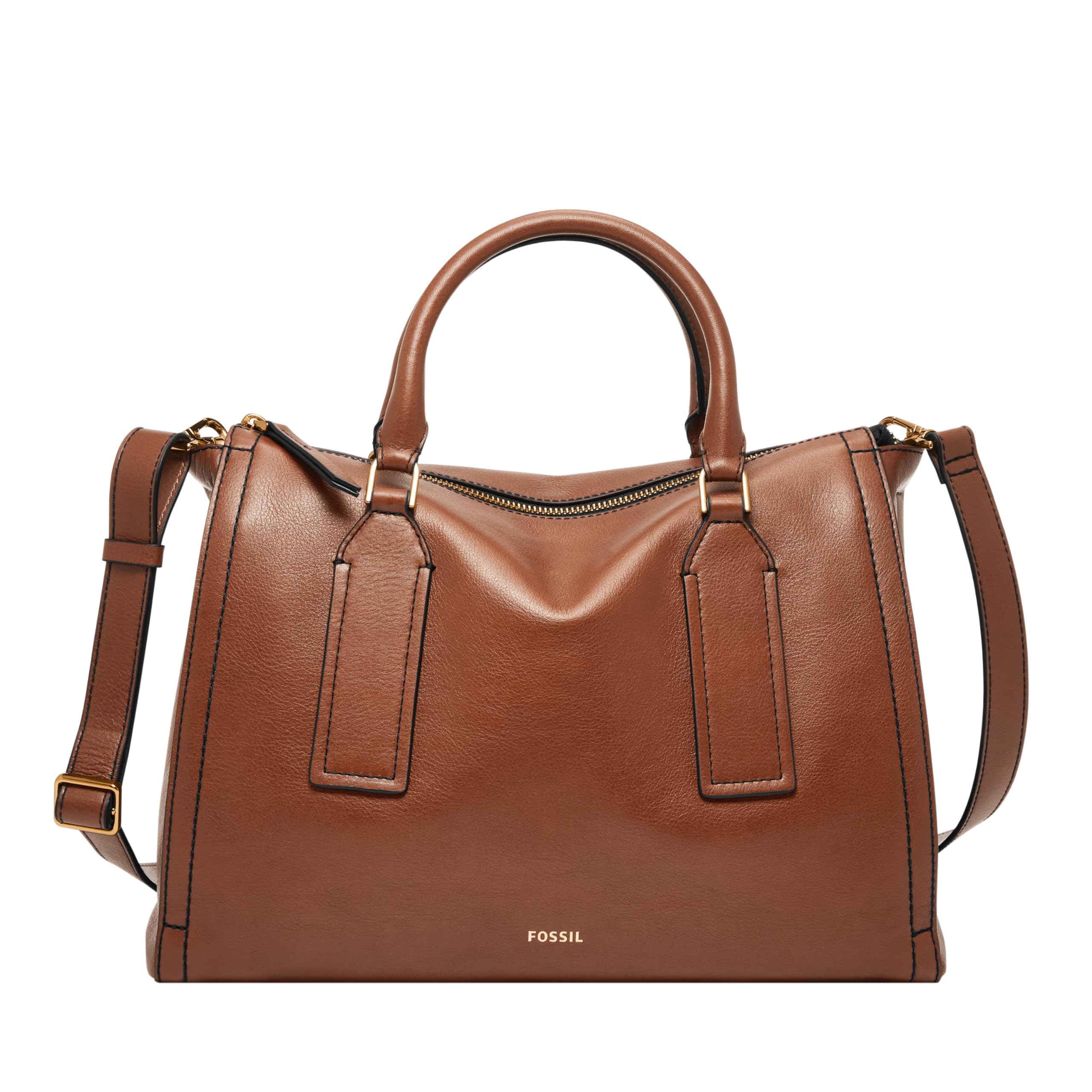 Fossil Women's Parker Genuine Leather Satchel Handbag - Stylish Crossbody Purse for Work, Travel & Everyday Use