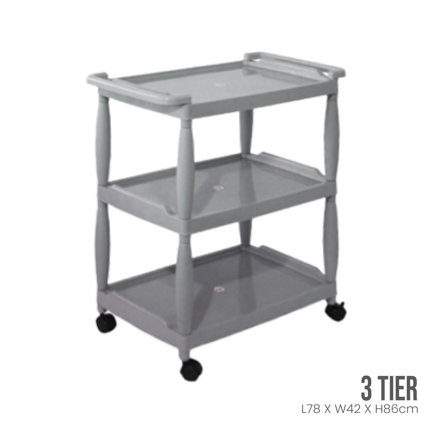 3-Tier Kerry Dining Cart with Wheels - Stainless Steel Kitchen Utility Cart for Dining Room, Living Room, or Office - Perfect for Serving Food, Storing Dishes, or Organizing Supplies