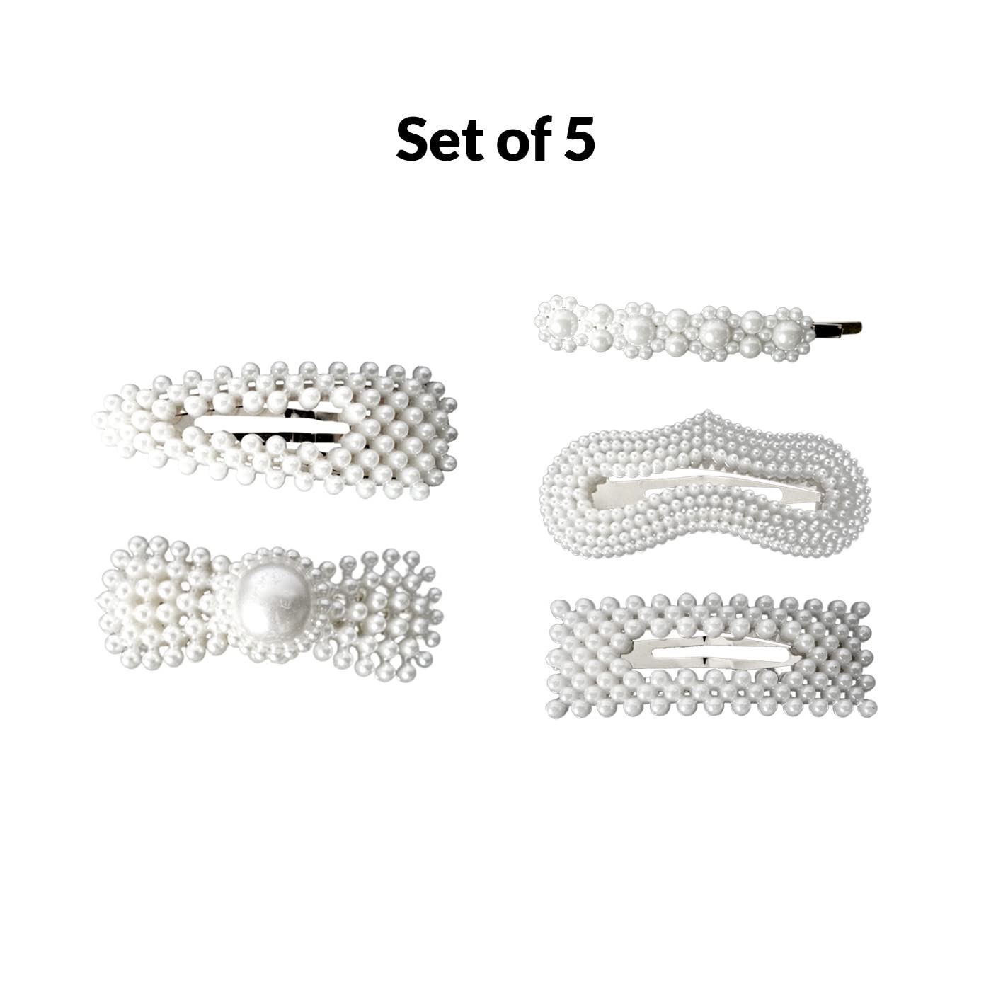 Prime Pearl Hair Clips for Women & Girls - Elegant Stone Barrettes & Hair Pins Set (Pack of 1) - Perfect for Weddings, Parties & Everyday Styling (Style M3)