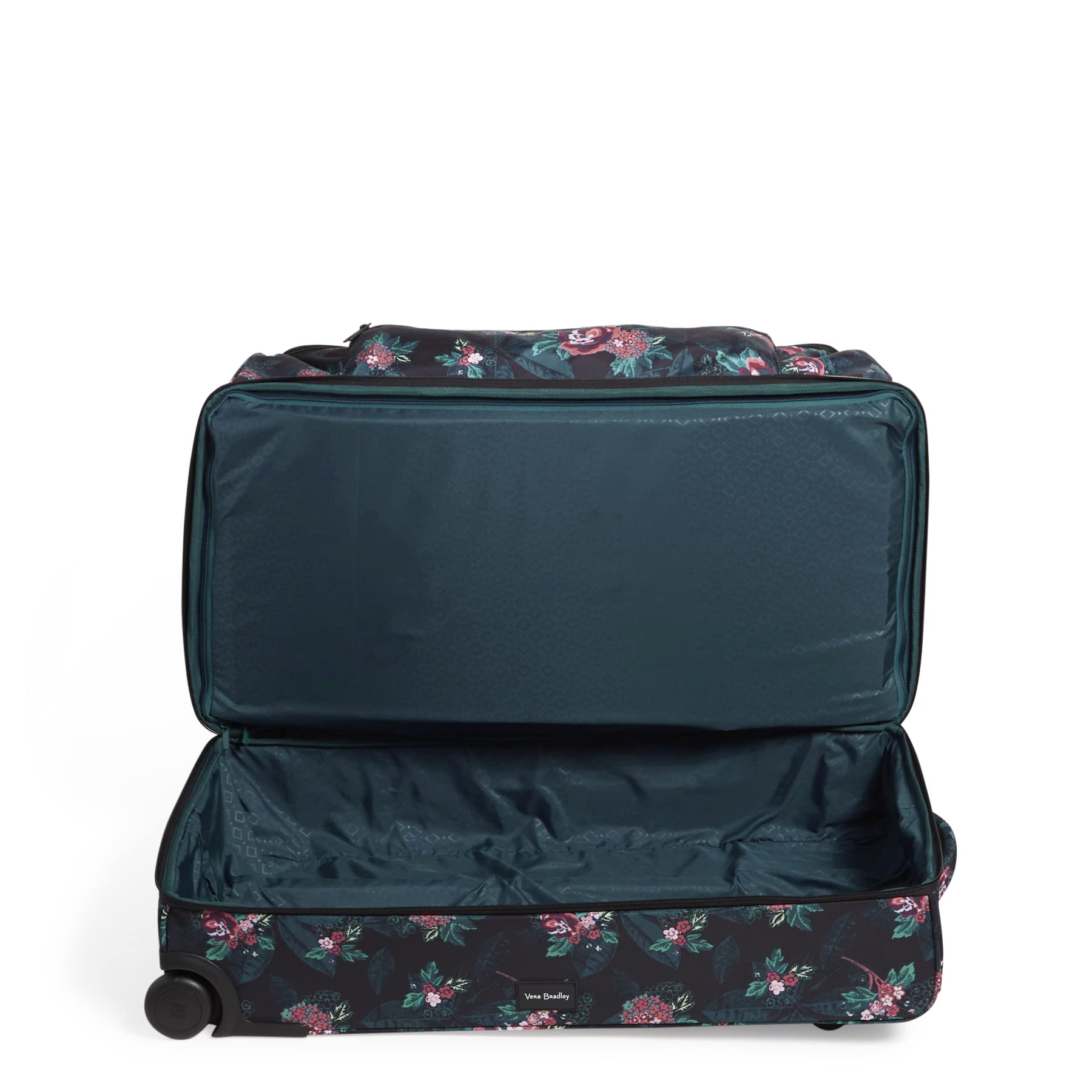 Vera Bradley Women's Recycled Lighten Up Reactive XL Foldable Rolling Duffle Luggage - Rose Foliage, One Size | Spacious Carry-On for Travel, Gym & Weekend Getaways