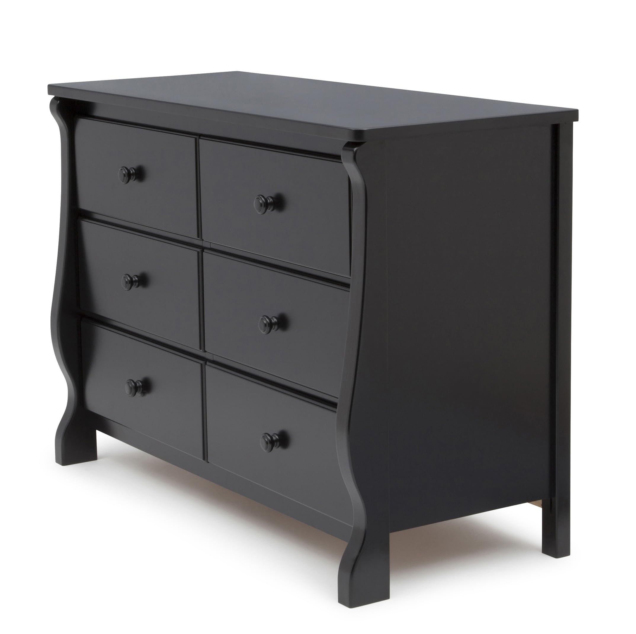 Delta Children Universal 6 Drawer Dresser with Interlocking Drawers - Sturdy Kids Dresser for Bedroom, Nursery & Playroom - Ebony Black Finish for Modern Home Decor