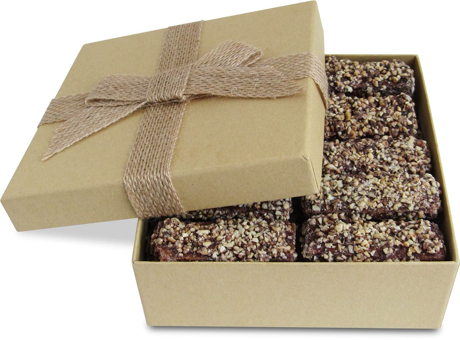 Premium Viennese Crunch Gift Box - 16oz Dark Chocolate with Almonds & Hazelnuts | Gourmet Chocolate Gift for Holidays, Birthdays & Corporate Events