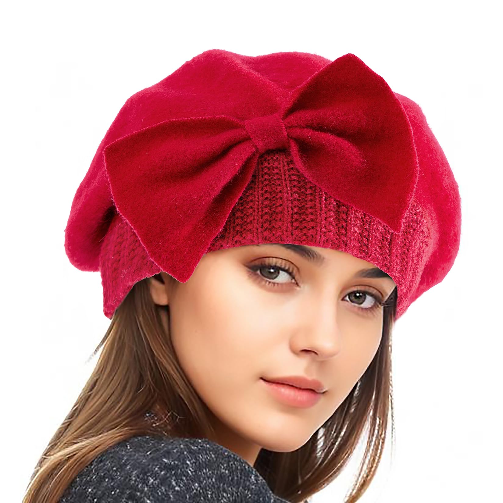 Stylish Wool French Beret Hat for Women - Winter Felt Cloche & Crochet Beanie - Elegant Fashion Accessory for Outfits, Travel & Photoshoots