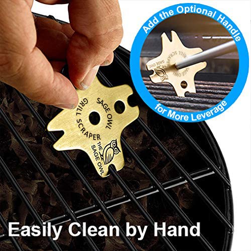 Sage Owl Bristle-Free Brass BBQ Grill Scraper with 21.5
