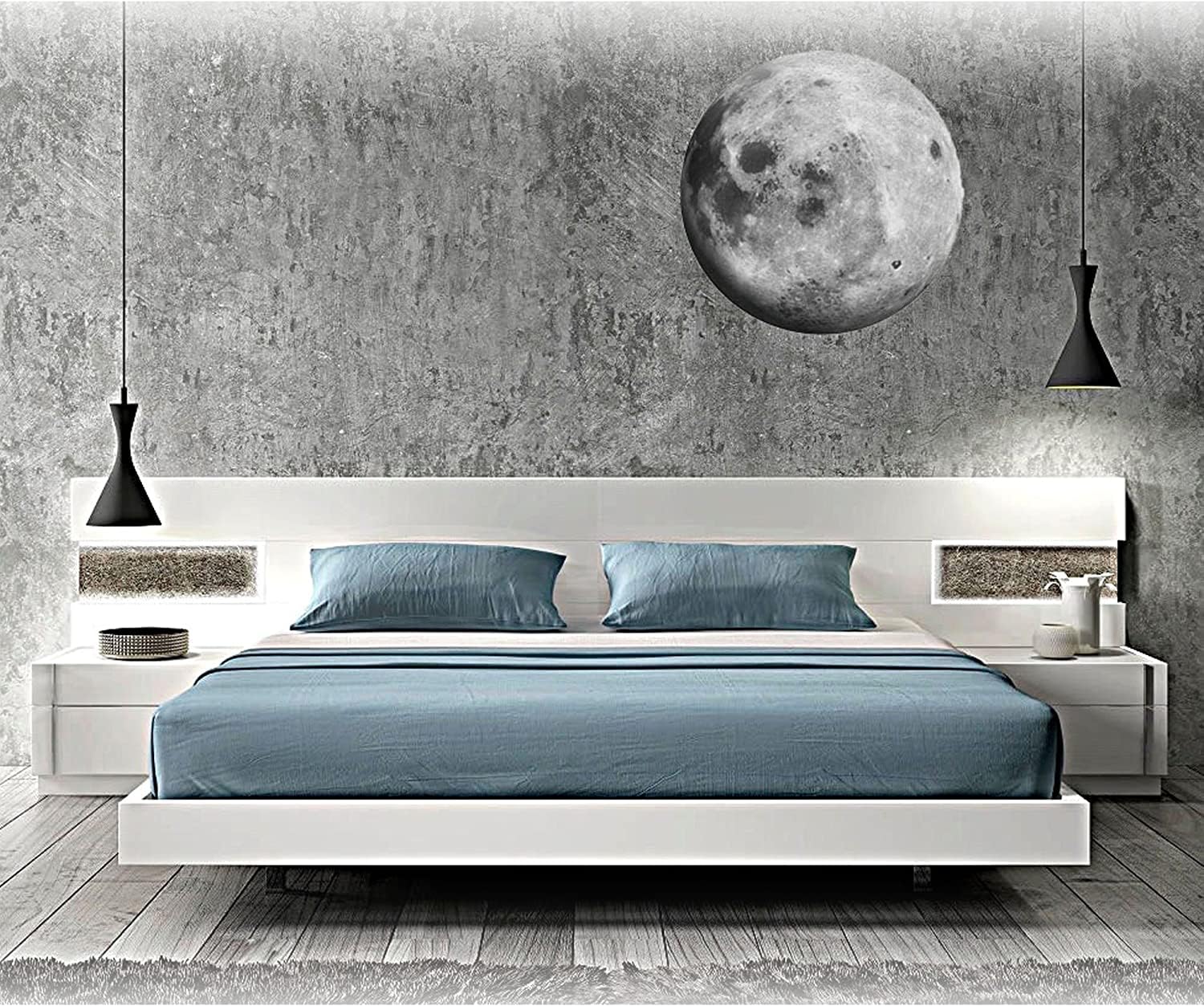 Moon Nursery Wall Decal - Outer Space Wall Mural with Planets, Removable Wall Stickers for Baby Room Decor | Perfect for Kids' Bedroom, Playroom & Space-Themed Nursery Decorations