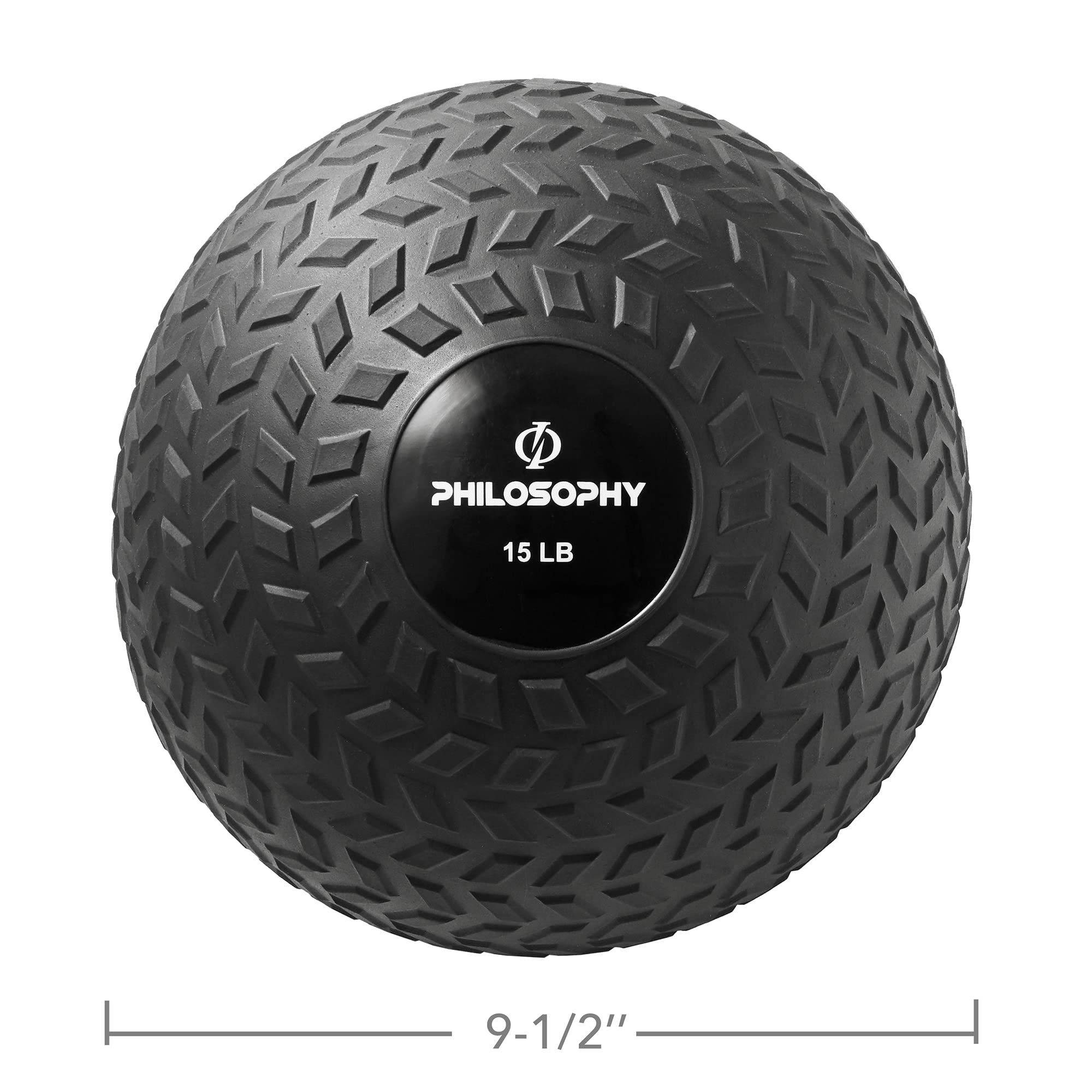 Philosophy Gym Slam Ball - Weighted Fitness Medicine Ball with Easy Grip Tread for CrossFit, HIIT & Strength Training | Home & Gym Workout Equipment