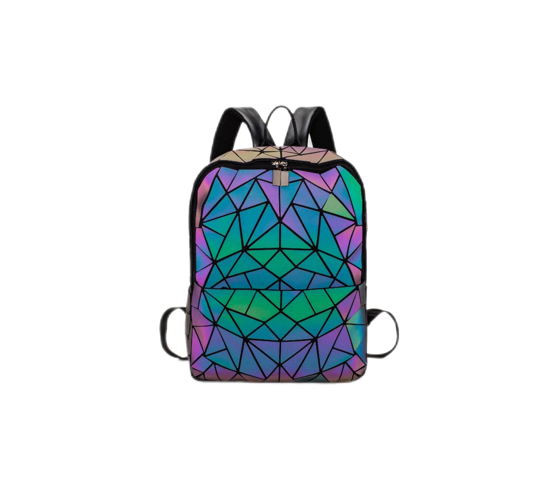Women's Geometric Luminous Backpack - Fashion Travel & School Bag for College