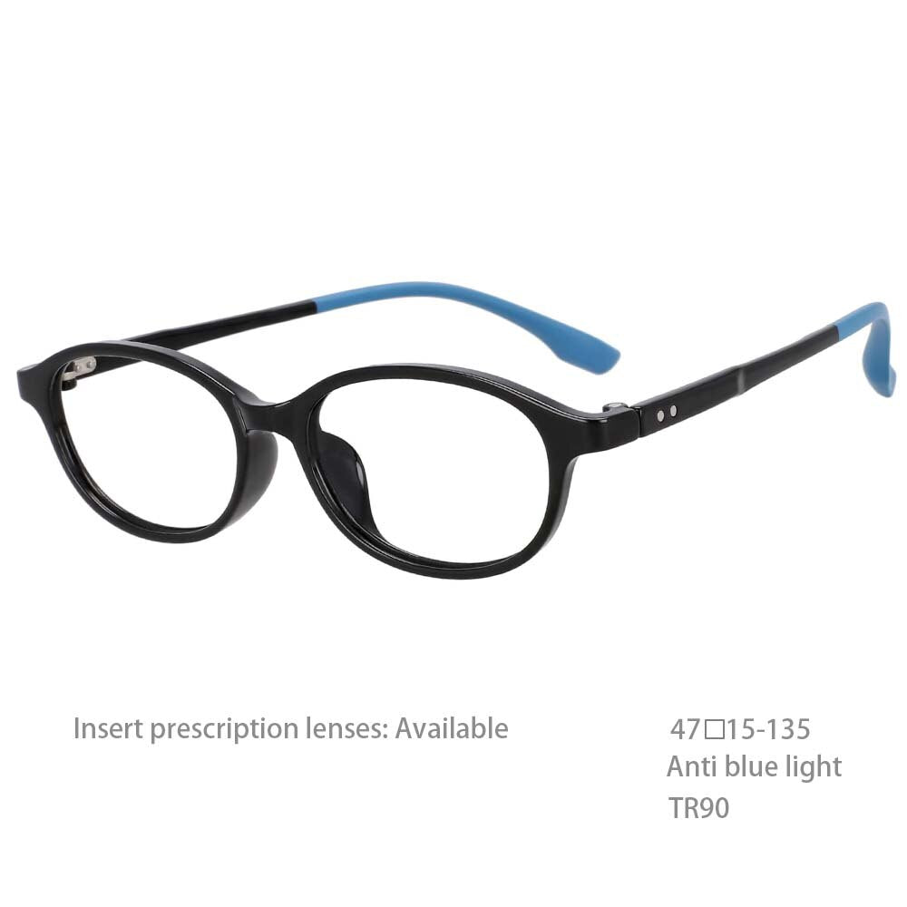 CCspace Unisex Youth Titanium Frame Eyeglasses - Lightweight Oval TR90 Full Rim Glasses for Teens & Kids | Perfect for School, Reading & Daily Wear