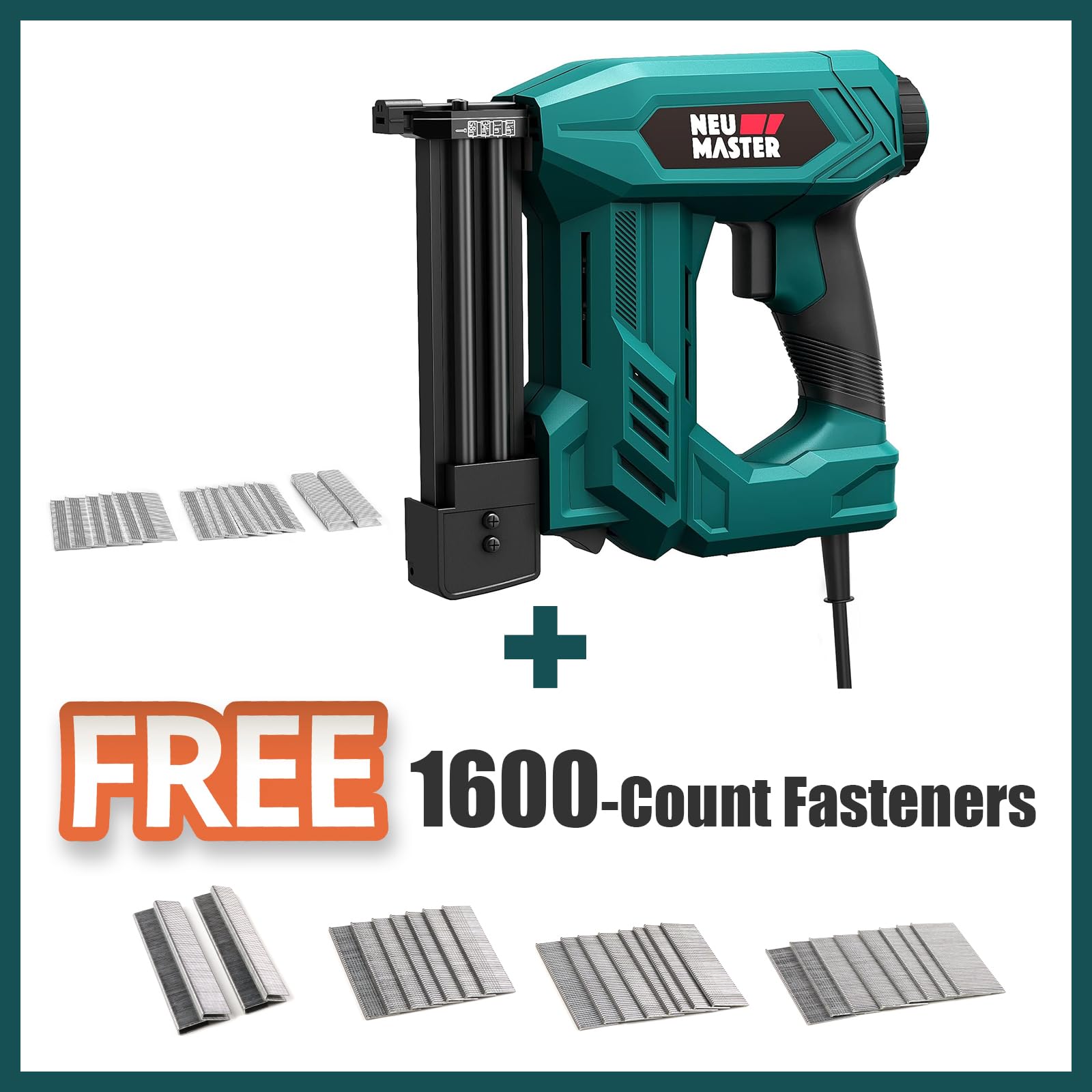 NEU MASTER NTC0110 Electric Nail Gun & Staple Gun Kit - Includes 1/4