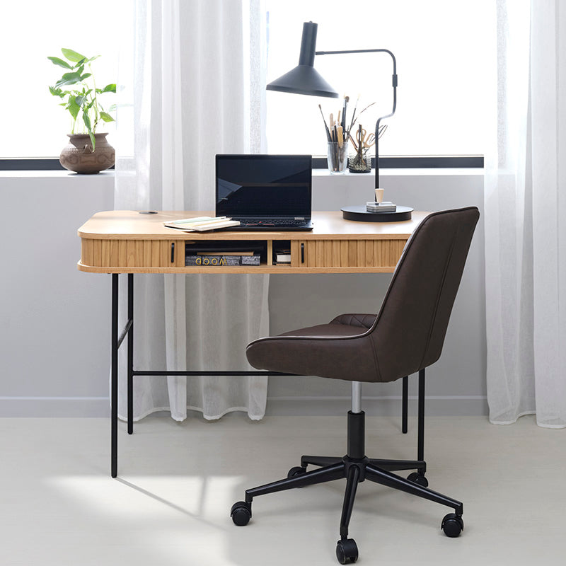 NOLA 47-Inch Study Desk - Solid Oak Wood Writing Desk for Home Office, Dorm Room, or Study Space - Perfect for Remote Work and Online Learning