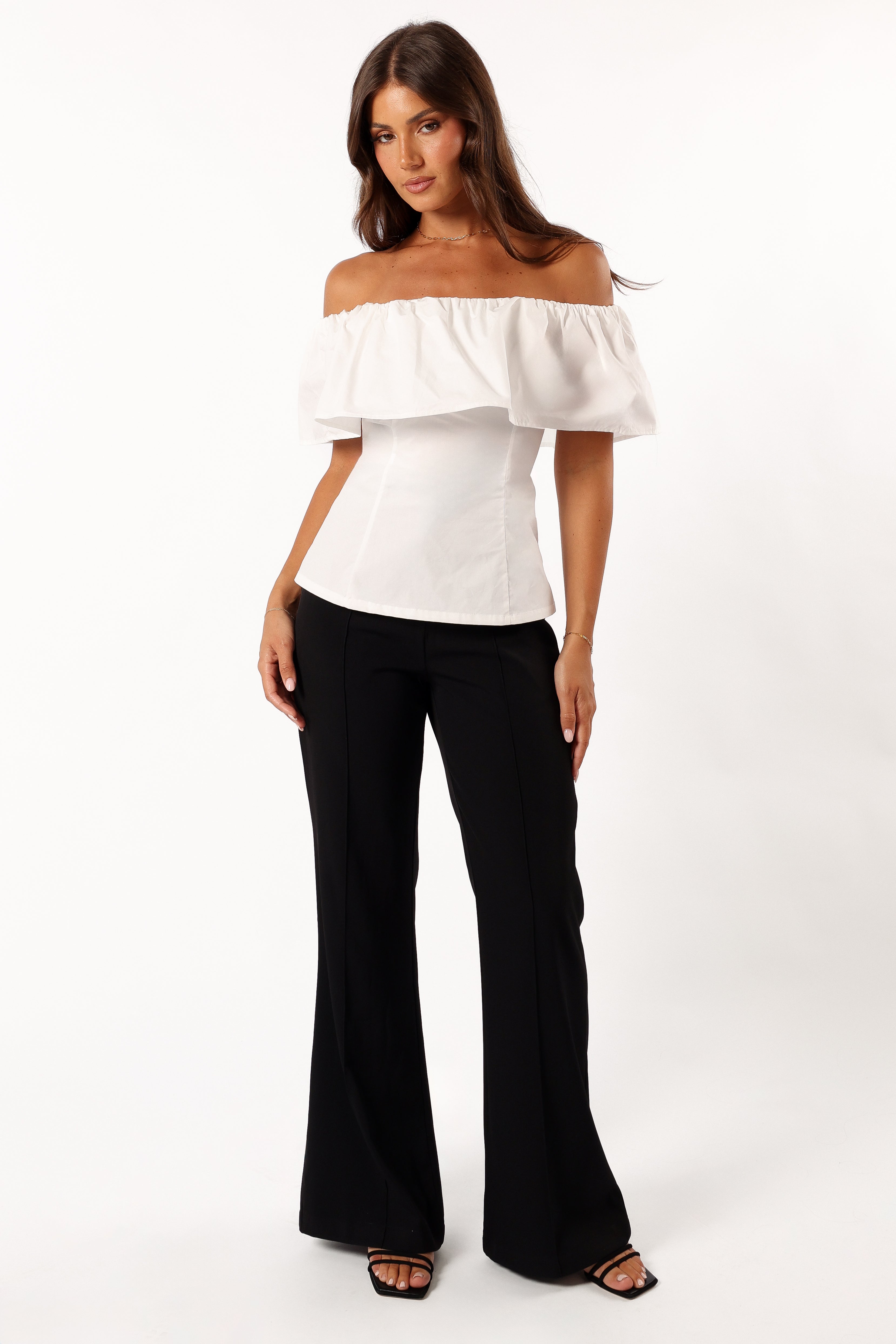Emery Off The Shoulder Top for Women - White Summer Blouse, Casual & Party Wear, Perfect for Beach, Date Night & Vacation Outfits