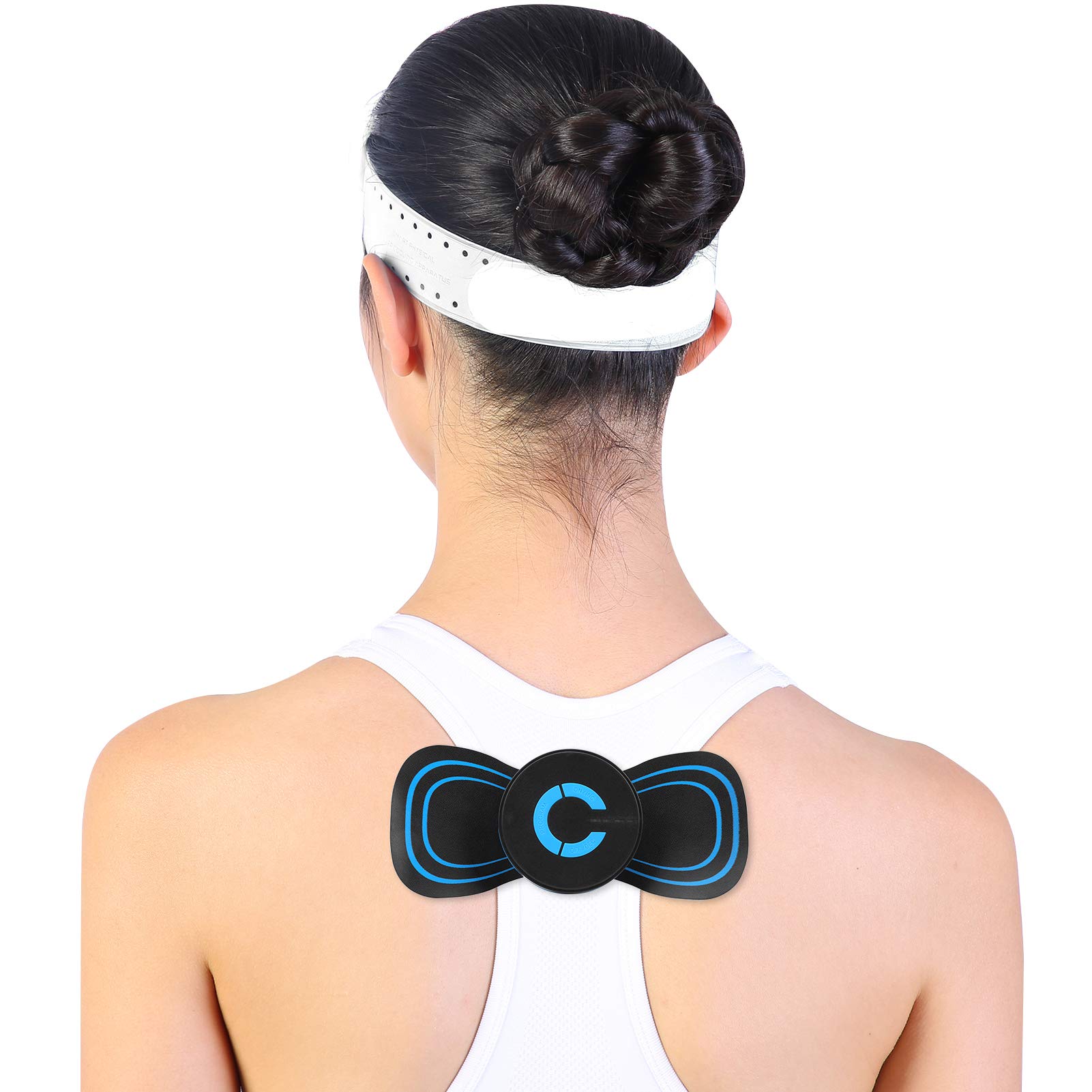 Electric Neck and Shoulder Massager - Portable Mini Massage Patch for Back Pain Relief, Muscle Relaxation - Perfect for Office, Travel, and Home Use