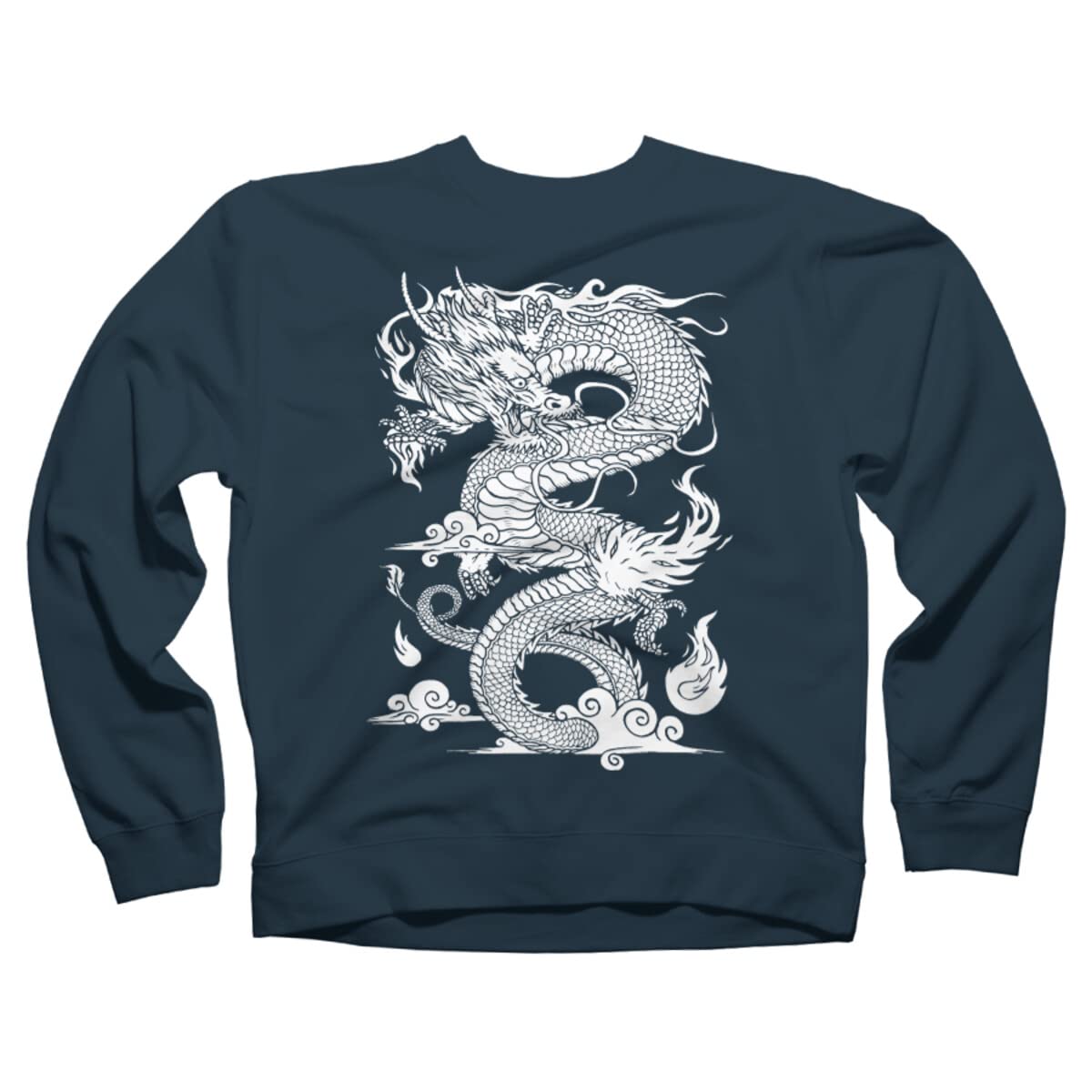 Delun Chinese Dragon Graphic Sweatshirt for Men & Women | Unisex Pullover Hoodie | Streetwear & Casual Fashion | Perfect for Gifts, Daily Wear & Anime Fans