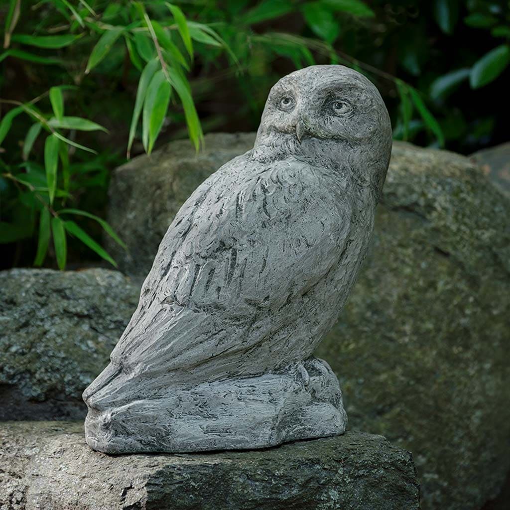 Campania International Polar Owl Garden Statue - Elegant Outdoor Decor for Patio, Lawn & Garden - Perfect for Bird Lovers & Nature-Themed Landscaping