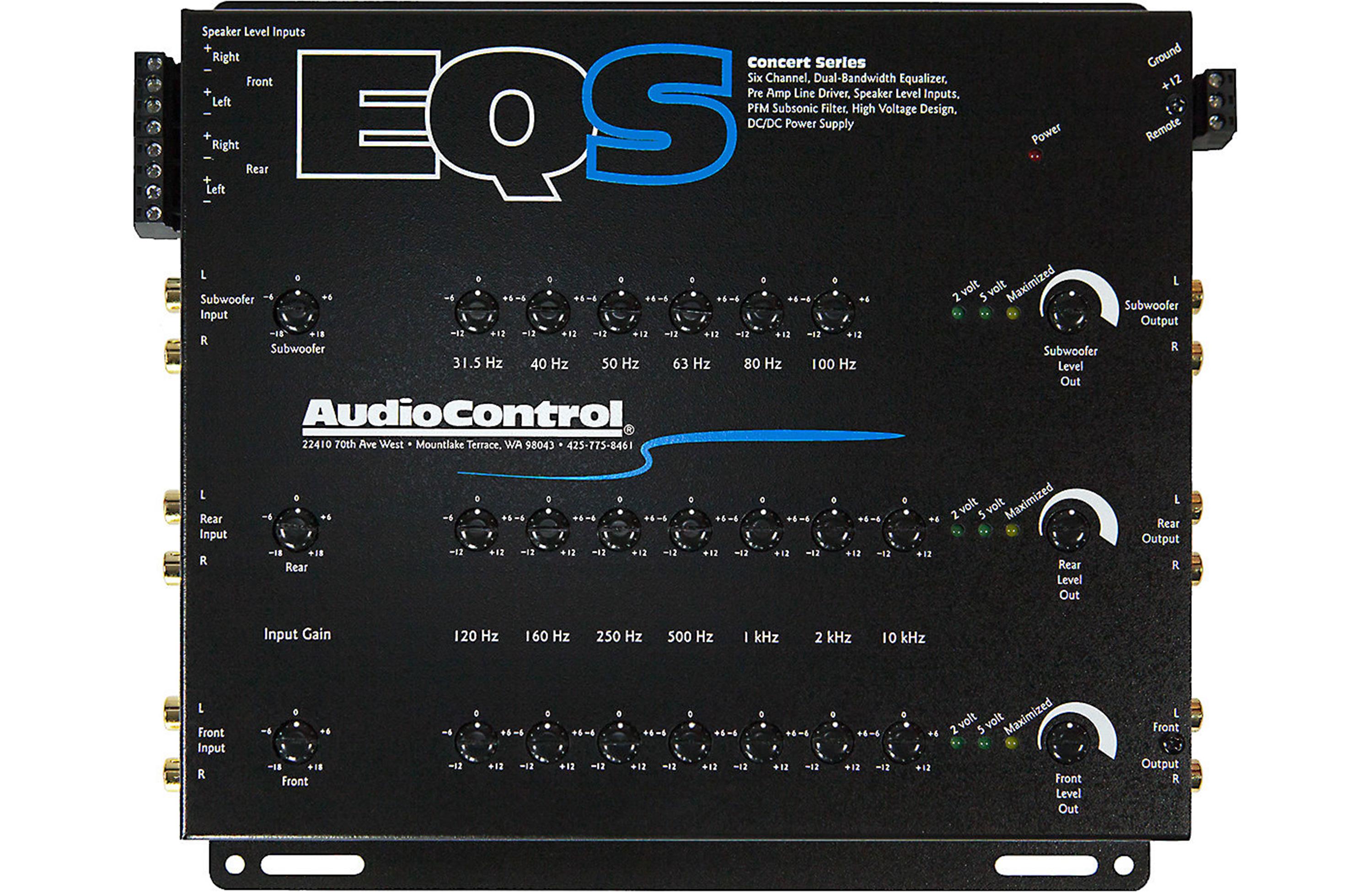AudioControl EQS 6-Channel Car Audio Equalizer - 13-Band Graphic EQ for Trunk Mount (Black) | Enhance Sound Quality for Car Audio Systems & Custom Installations
