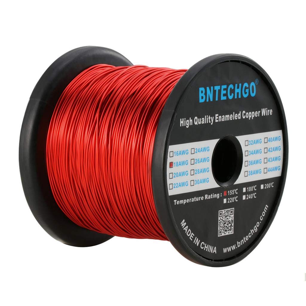BNTECHGO 18 AWG Enameled Copper Magnet Wire - 5 lb Spool (0.0393