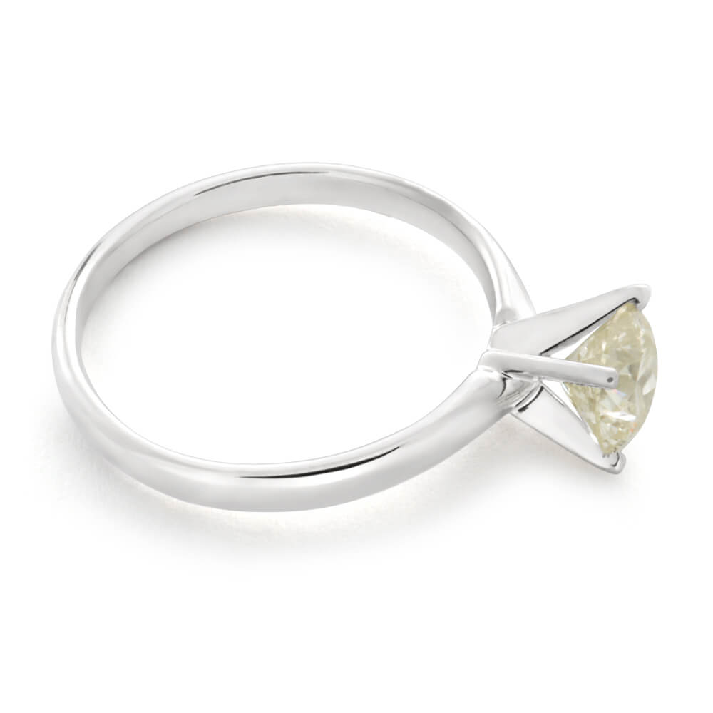 14K White Gold Solitaire Ring with 1 Carat Brilliant Cut Diamond - 4 Prong Setting Engagement Ring for Women, Perfect for Proposals, Anniversaries & Special Occasions