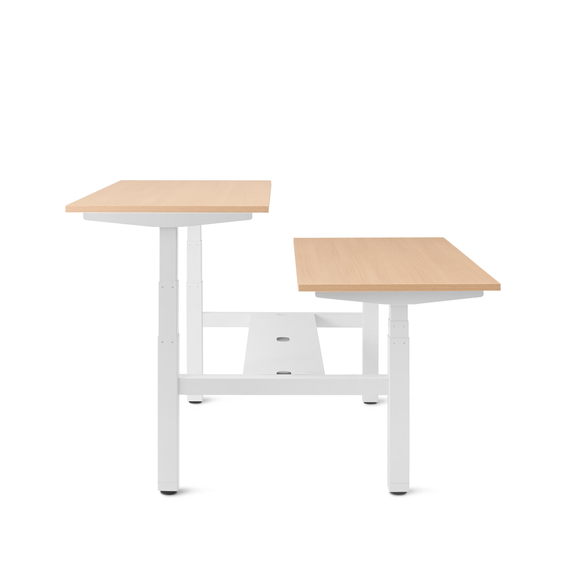 Adjustable Height Double Desk for 2 People - Series L Home Office Desk with Dual Workspace - Perfect for Shared Workspaces, Home Offices & Small Business Setups