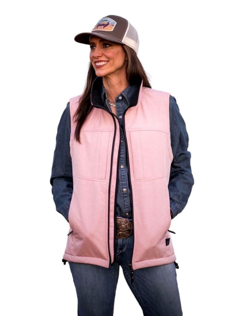 STS Ranchwear Women's Weston Blush Fleece Vest - Soft Poly/Spandex Blend for Comfort & Style - Perfect for Outdoor Activities, Ranch Work & Casual Wear