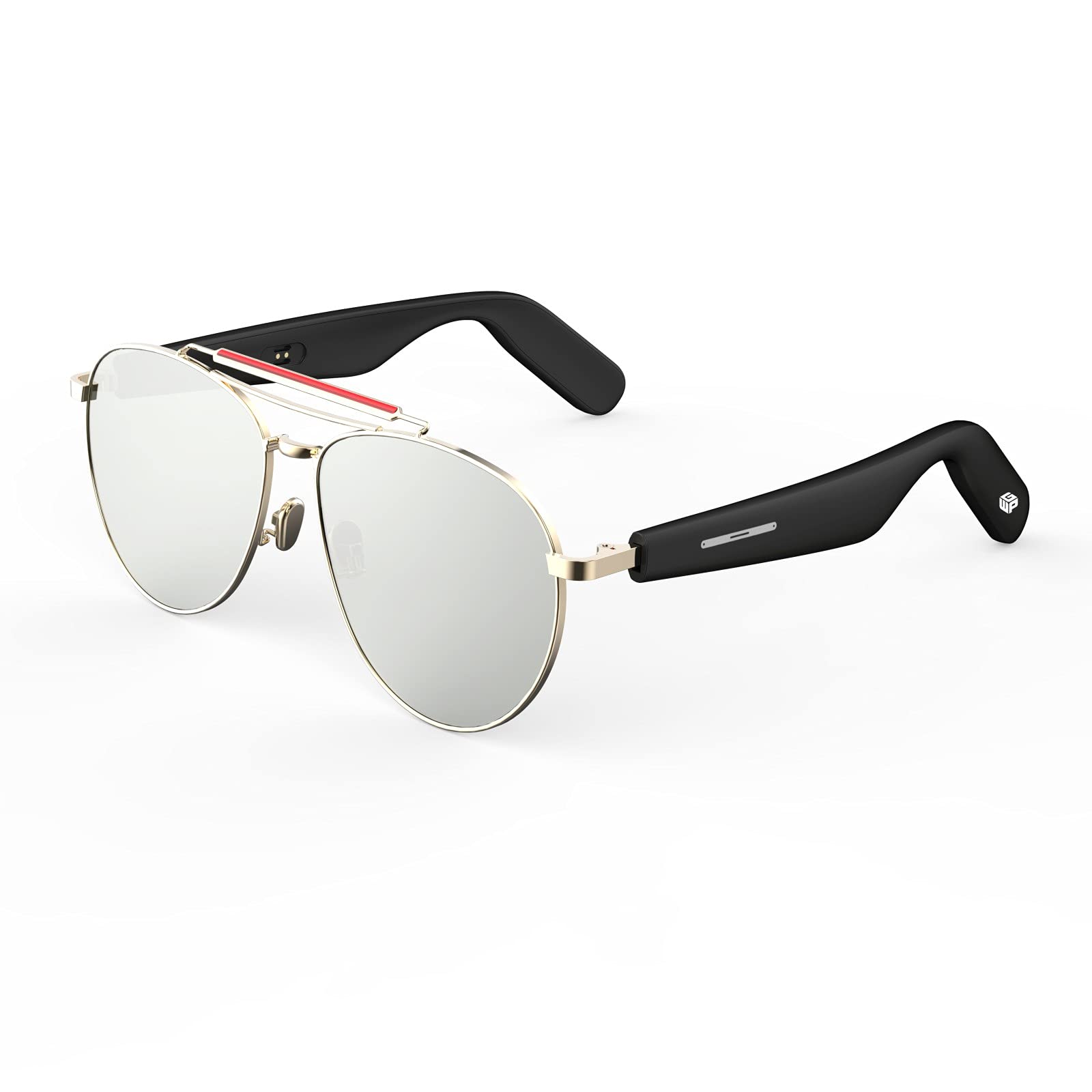 WGP Smart Audio Bluetooth Glasses 2nd Generation - Aviator Frame with Black Temple & Open Ear Speaker for Hands-Free Calls, Music & Outdoor Activities