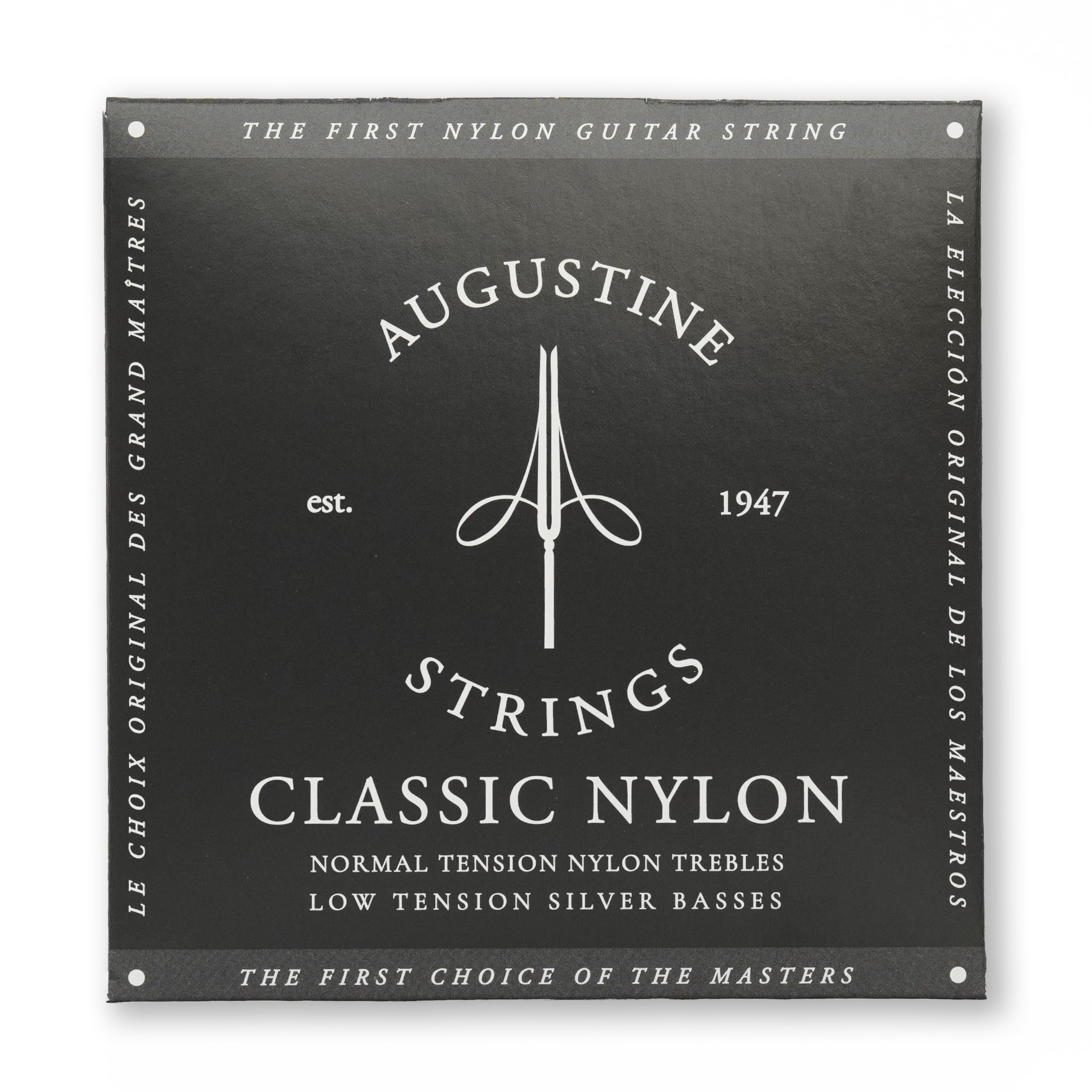 Augustine Classic Black Low Tension Classical Guitar Strings Set - Premium Nylon Strings for Classical & Flamenco Guitar - Perfect for Beginners & Professional Musicians