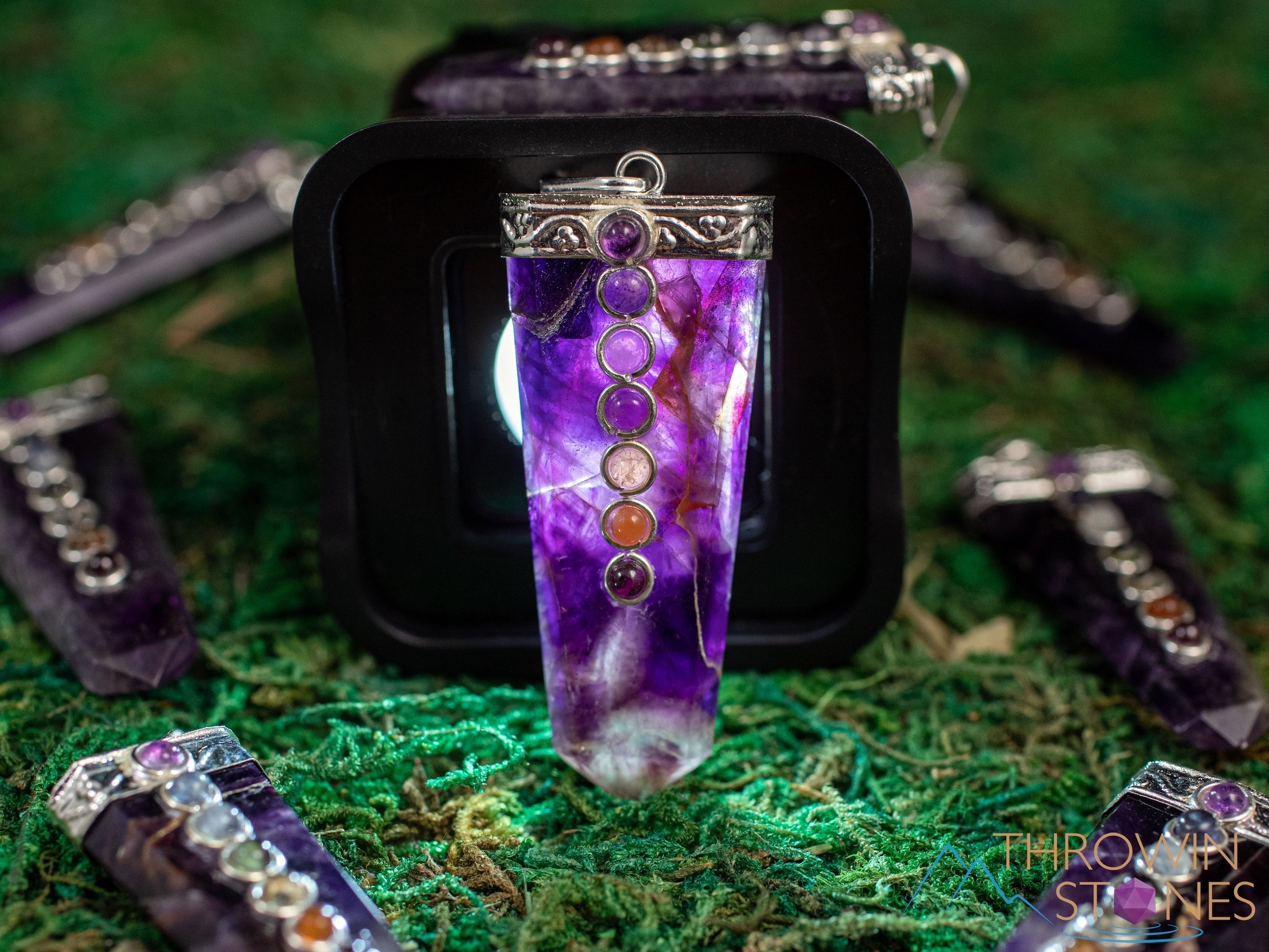Handmade Amethyst & Chakra Crystal Pendant Necklace for Women - Natural Healing Stone, Birthstone Jewelry with Crystal Points - Perfect for Meditation, Yoga & Spiritual Gifts