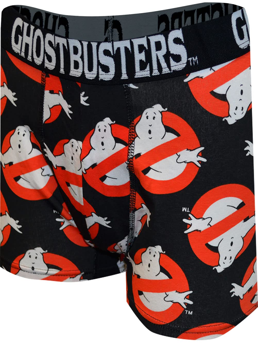 Mens Black Boxer Briefs with Ghost Busters Logo - Comfortable Cotton Underwear for Everyday Wear, Cosplay & Halloween Costumes