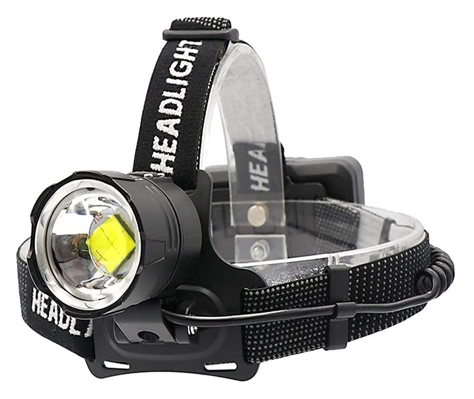 Bright LED Headlamp for Camping & Outdoor Activities - Adjustable Angle, USB Rechargeable, Zoomable Light - Perfect for Fishing, Night Riding, Hiking & Mining