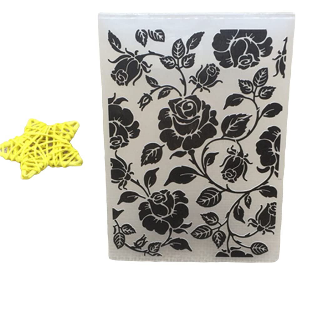XSMARTWORD Plastic Embossing Folder for DIY Scrapbooking - Rose Pattern Cutting Dies for Greeting Cards, Invitations, Wedding Albums & Paper Crafts - Perfect for Card Making, Memory Books & Gift Packaging