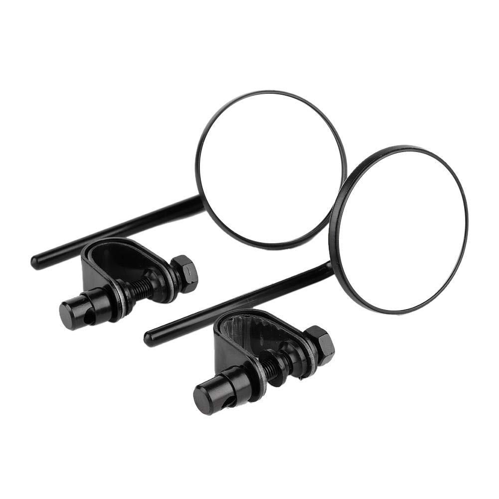 Vintage Round Motorcycle Rear View Mirror - Black for Safe Riding