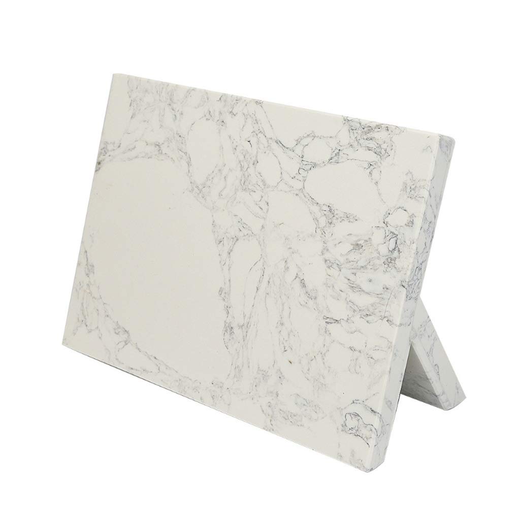 Premium Magnetic Knife Holder - Nordic Style Marble Knife Block Stand with Strong Magnets for Secure Storage | Modern Kitchen Knife Rack & Organizer for Chefs (White) | Perfect for Countertop, Drawer or Wall Mount in Home & Professional Kitchens
