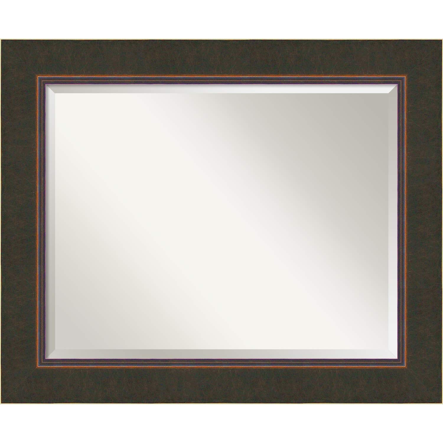 35 X 29-inch Large Bronze Wall Mirror with Beveled Glass - Traditional Brown Decorative Mirror for Living Room, Bedroom & Entryway (Includes Mounting Hardware)