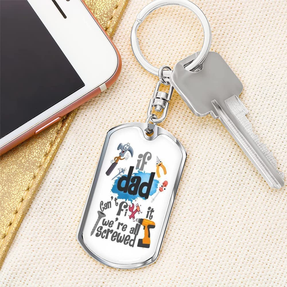 Personalized Father's Day Keychain for Men - Custom Name, Text & Photo Engraved Gift for Dad from Daughter or Son - Perfect Birthday, Anniversary & Christmas Present for Dad, Husband, Grandpa - Ideal for Everyday Carry, Keyring & Special Occasions
