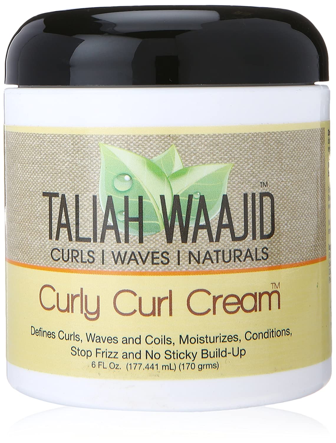 TALIAH WAAJID Curly Curl Cream 6oz - Natural Hair Moisturizer for Curly & Coily Hair - Perfect for Daily Styling & Frizz Control