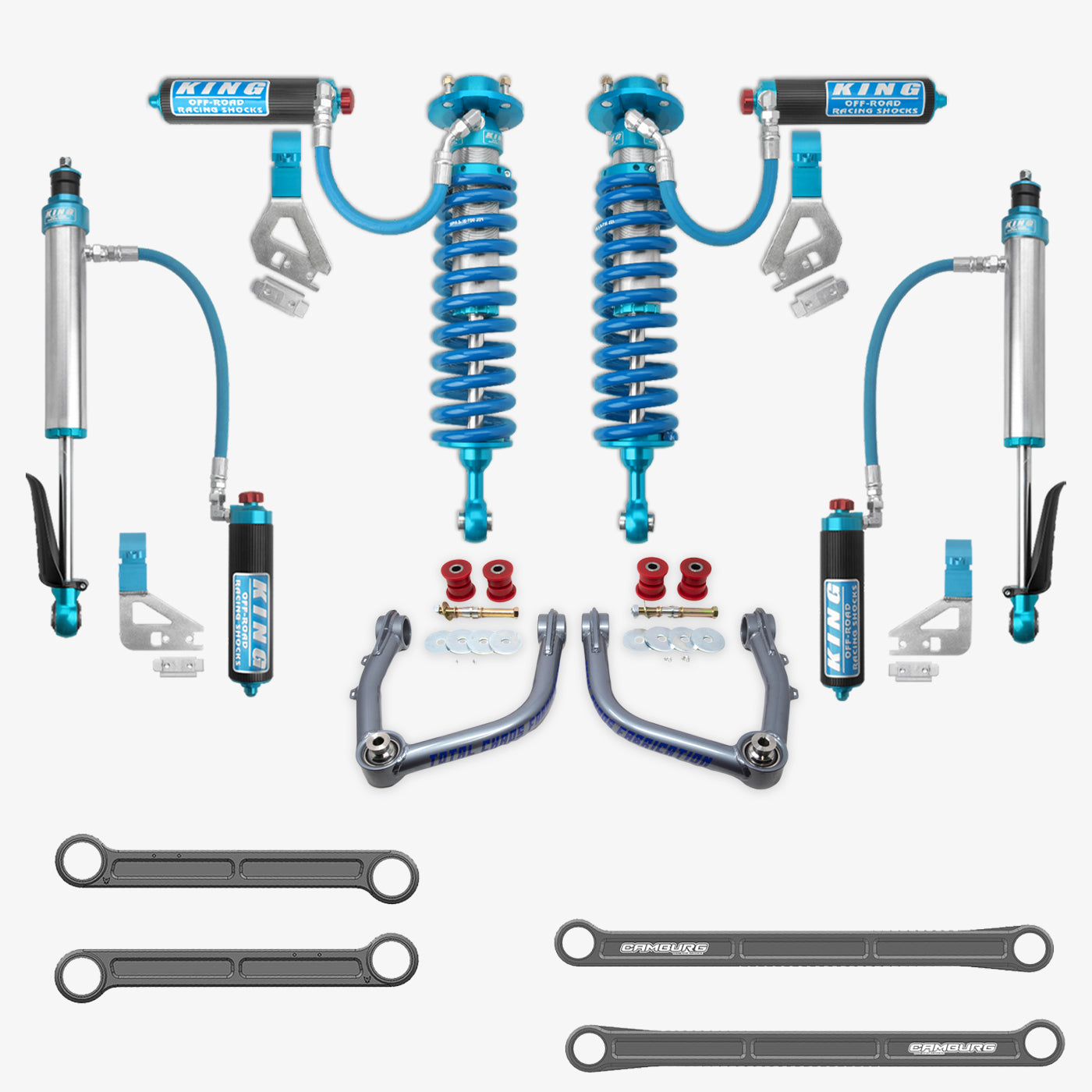 Toyota Tundra King 2.5 RR Coilovers & Rear Shocks with Upper Arms & Trailing Arm Combo Kit for 2022-2025 Models - Off-Road Suspension Upgrade for Enhanced Performance & Durability