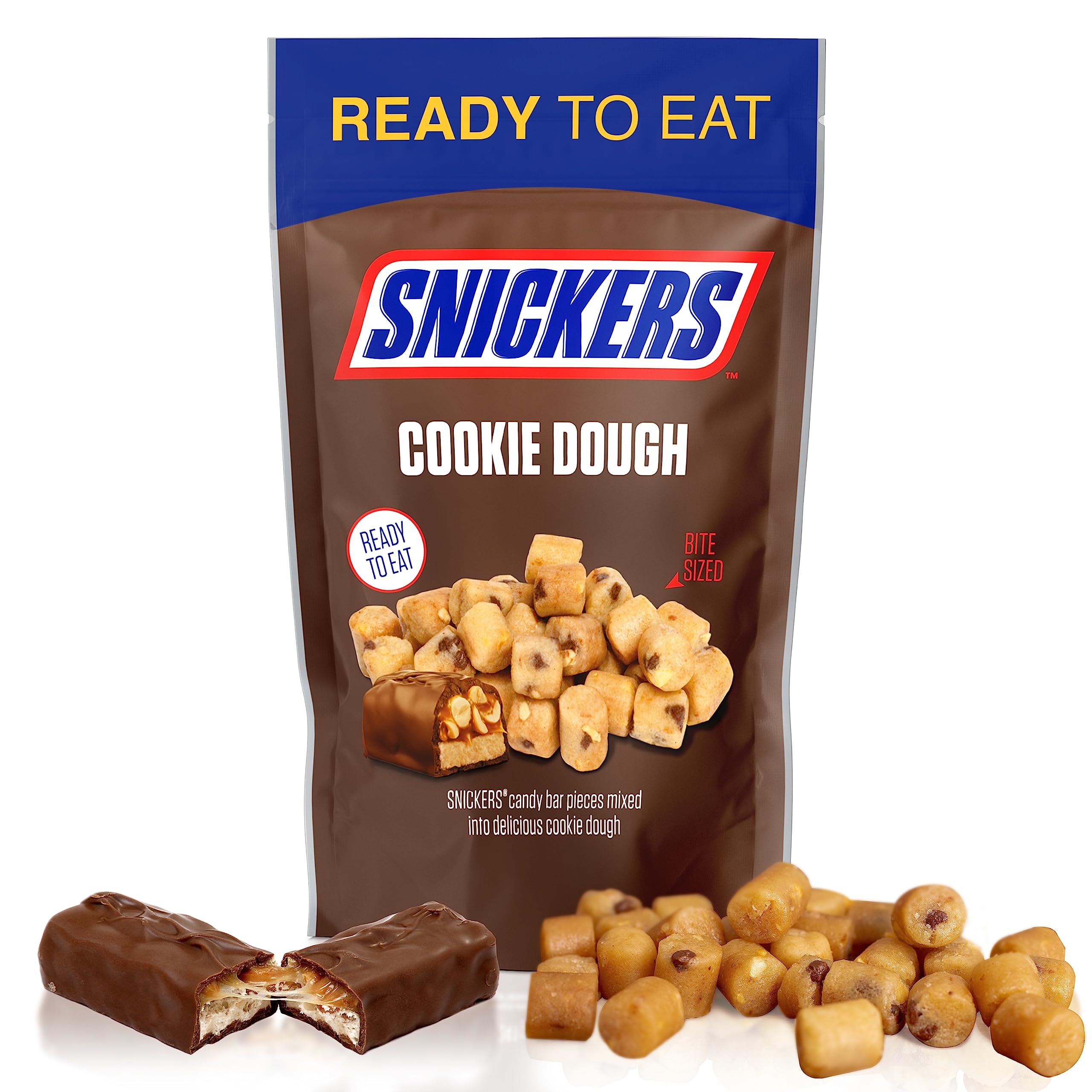 **Snickers Edible Cookie Dough Bites - No Egg, Safe to Eat Raw - Movie Theater Style Snack - Perfect Frozen Treat for Parties, Movie Nights & Dessert Lovers (1 Bag)**