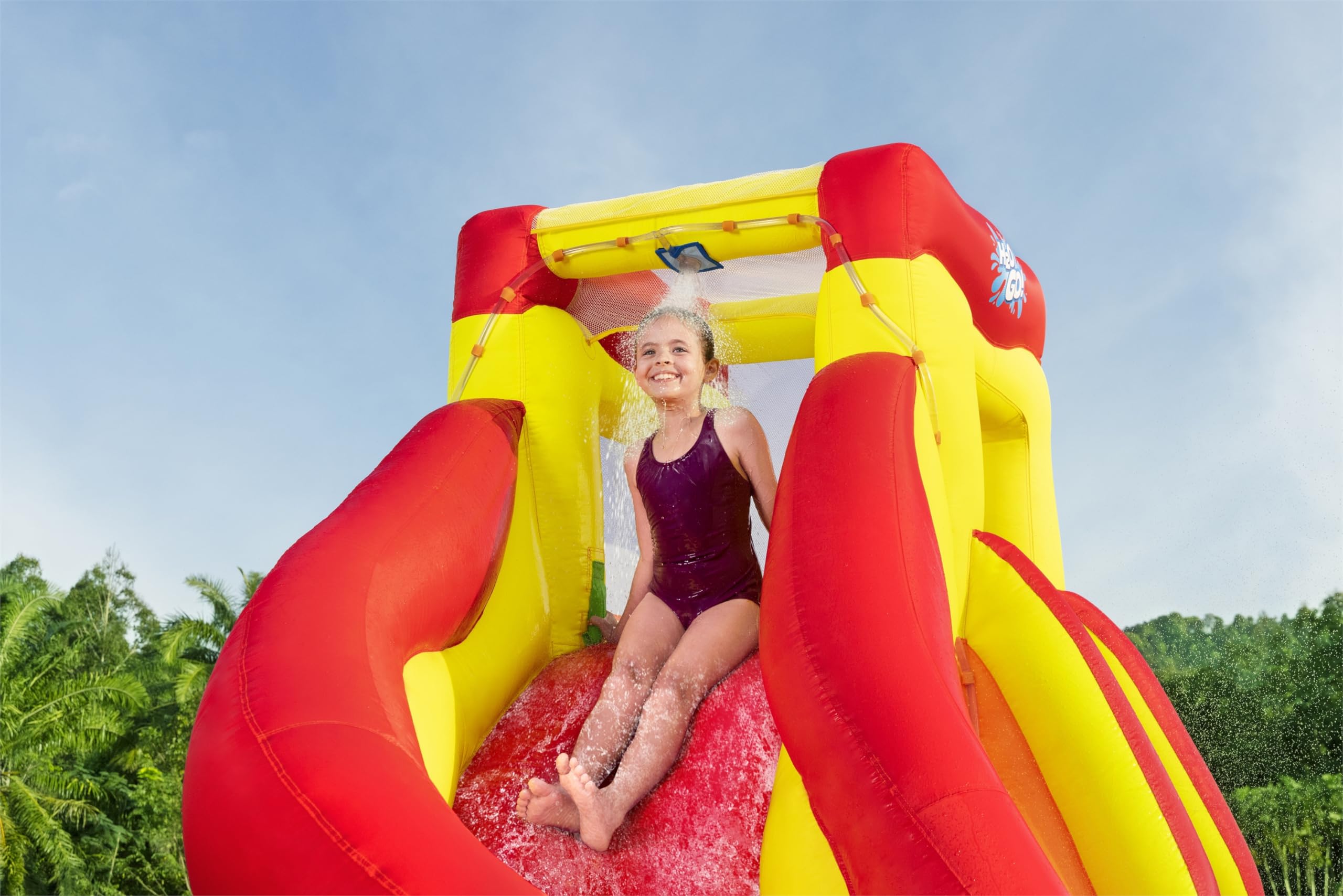 Bestway H2OGO! Lava Splash Inflatable Water Park for Kids Ages 5+ | Outdoor Water Slide, Climbing Wall, Splash Pool & Sprinkler | Perfect for Backyard Parties, Summer Fun & Outdoor Family Activities